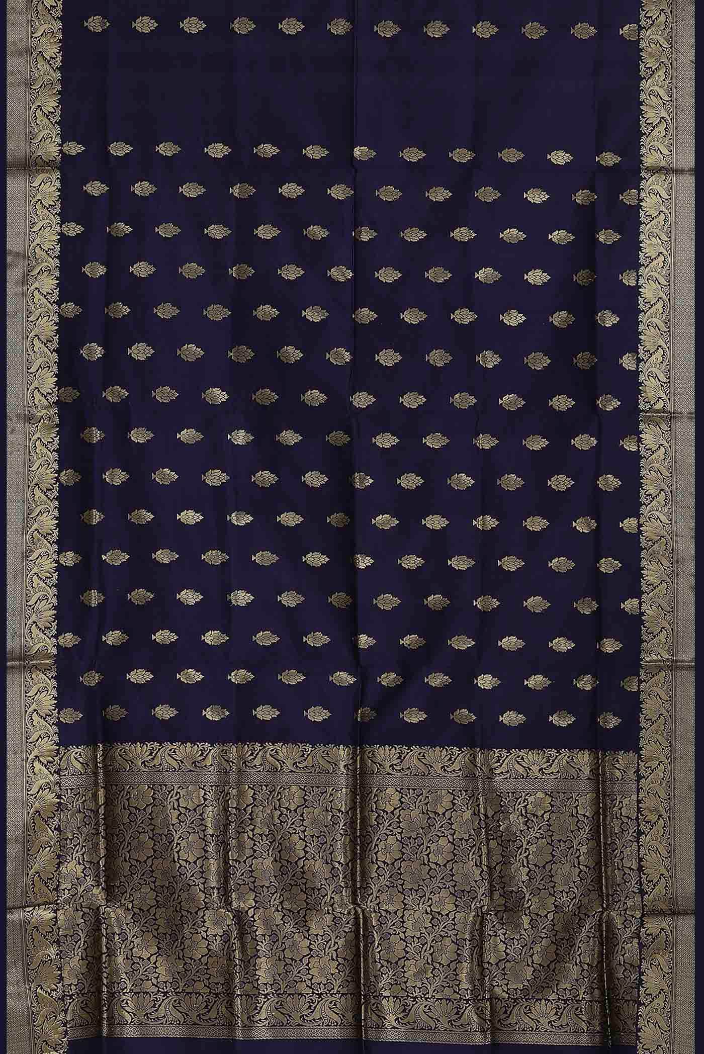 Blue Banarasi Katan Silk Saree