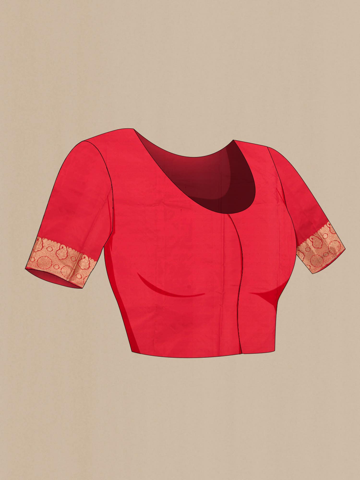 Deep Red Blended Bangalore Silk Saree