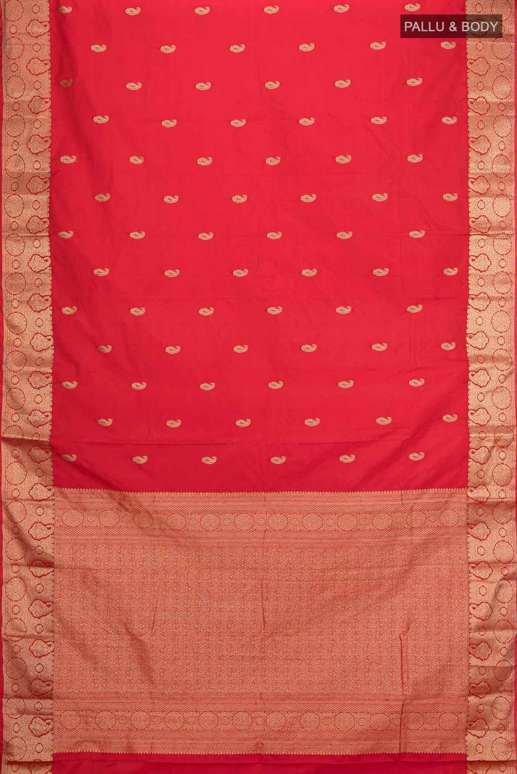 Deep Red Blended Bangalore Silk Saree