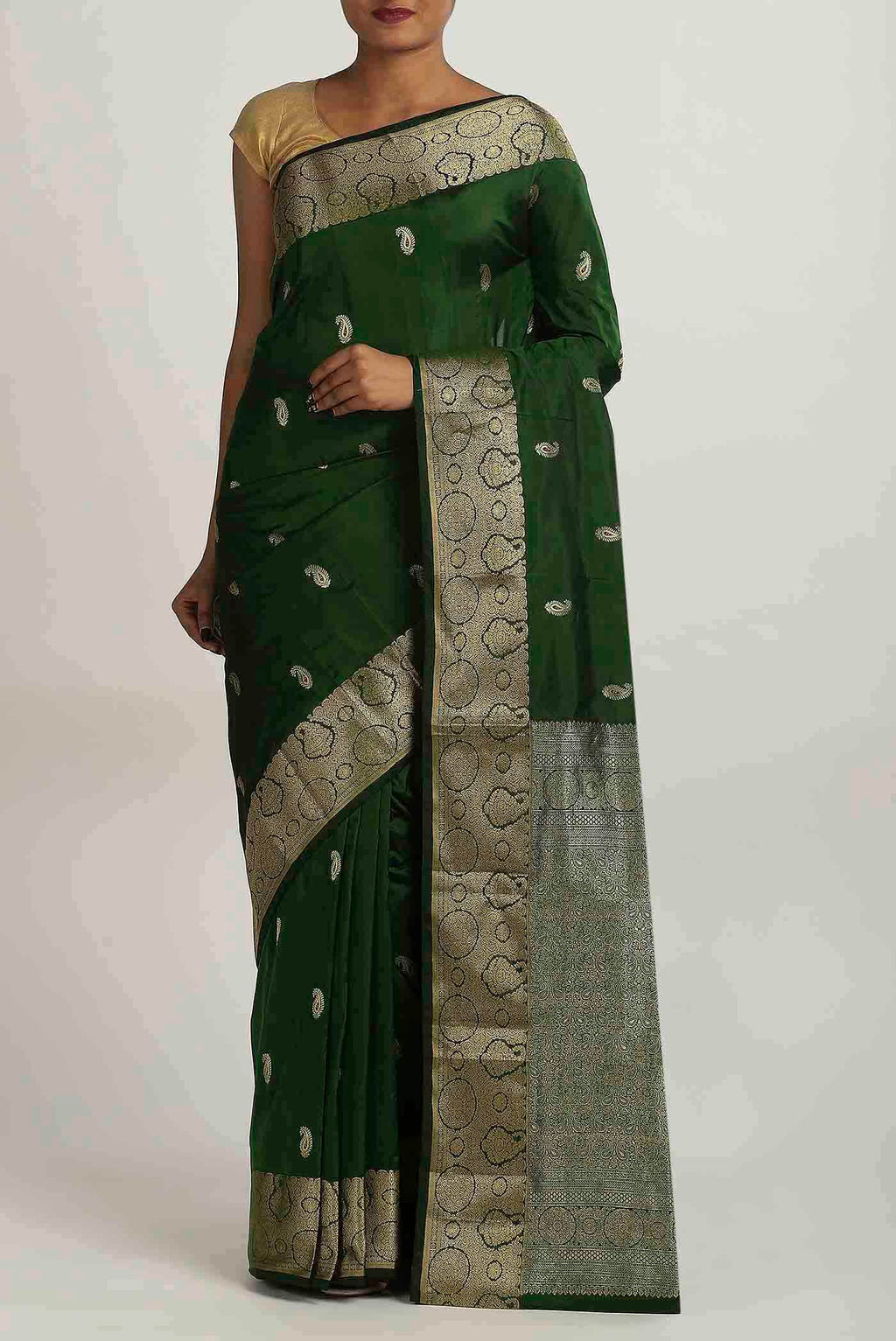 Green Blended Bangalore Silk Saree