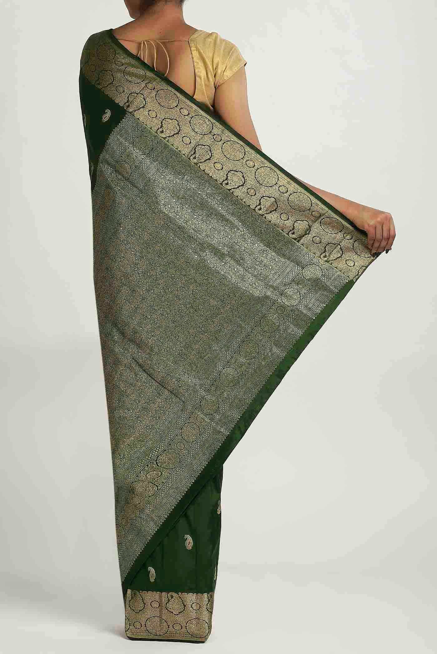 Green Blended Bangalore Silk Saree
