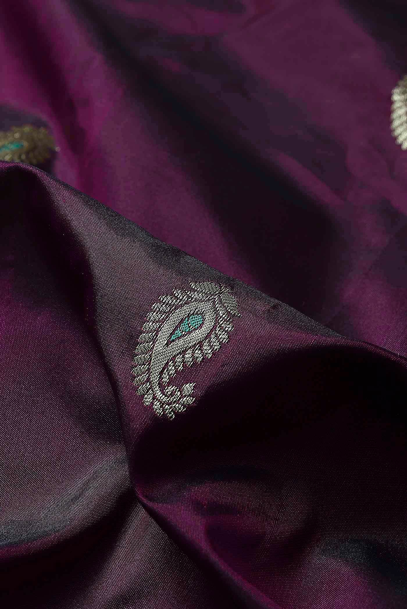 Magenta Blended Bangalore Silk Saree