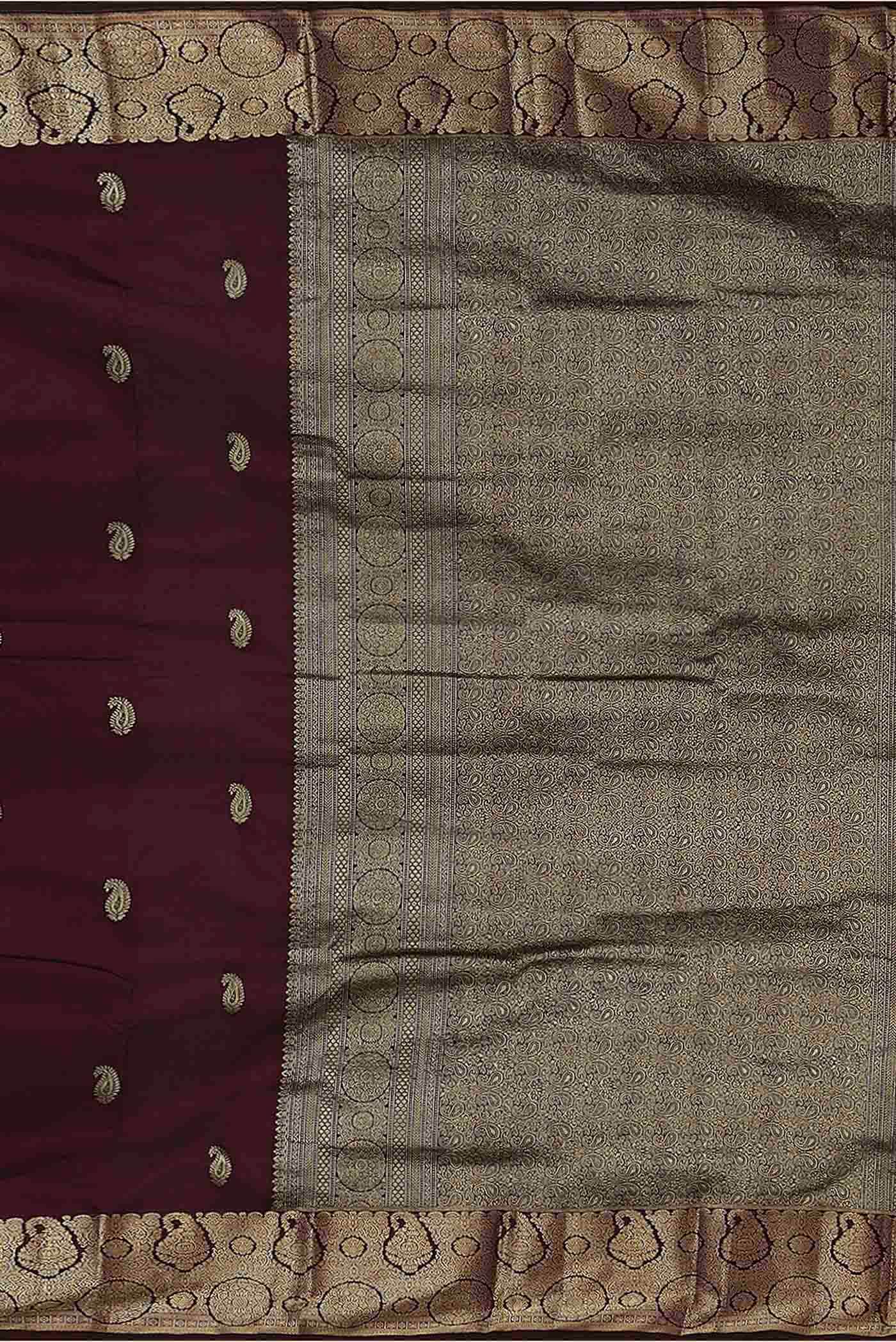 Magenta Blended Bangalore Silk Saree