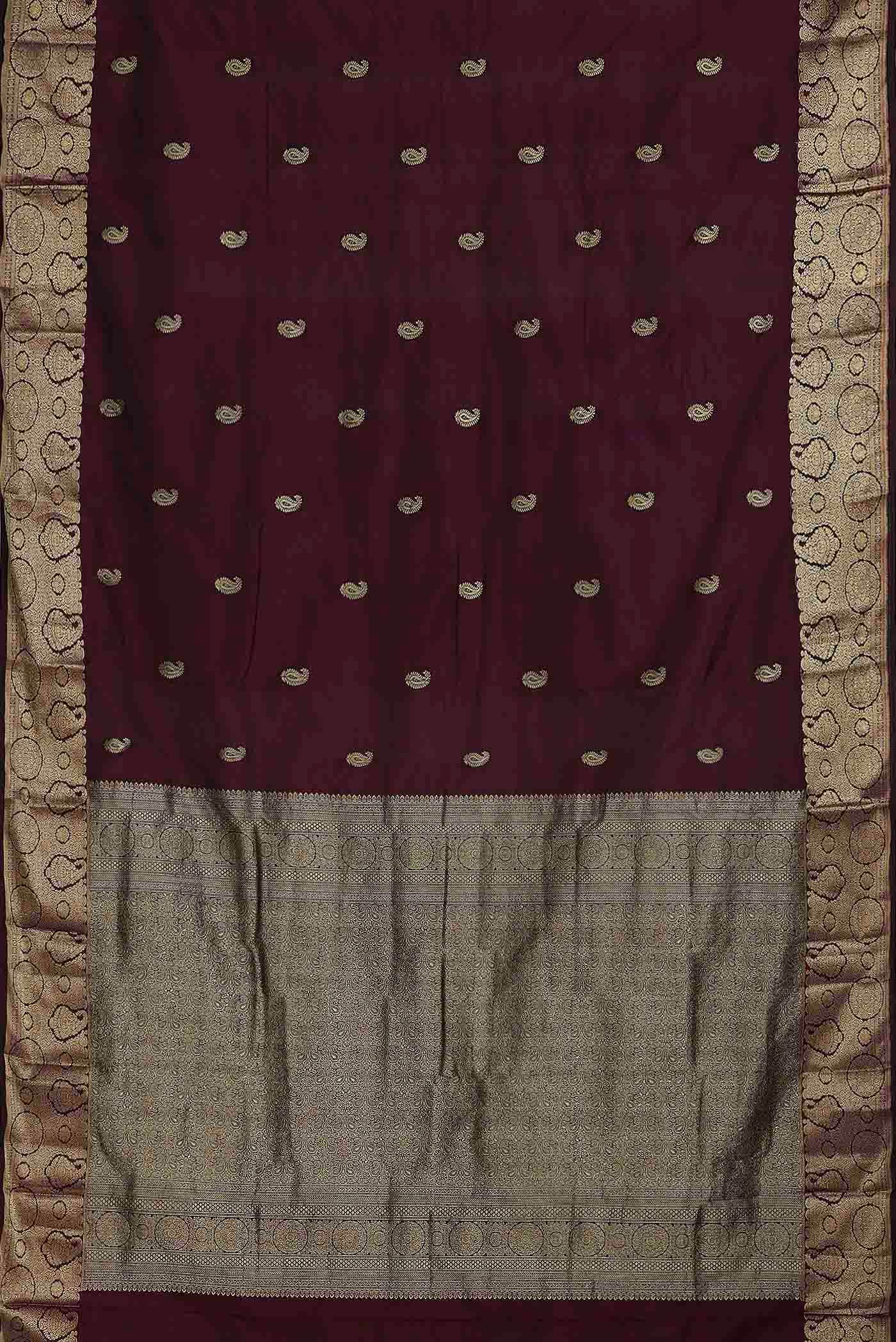 Magenta Blended Bangalore Silk Saree