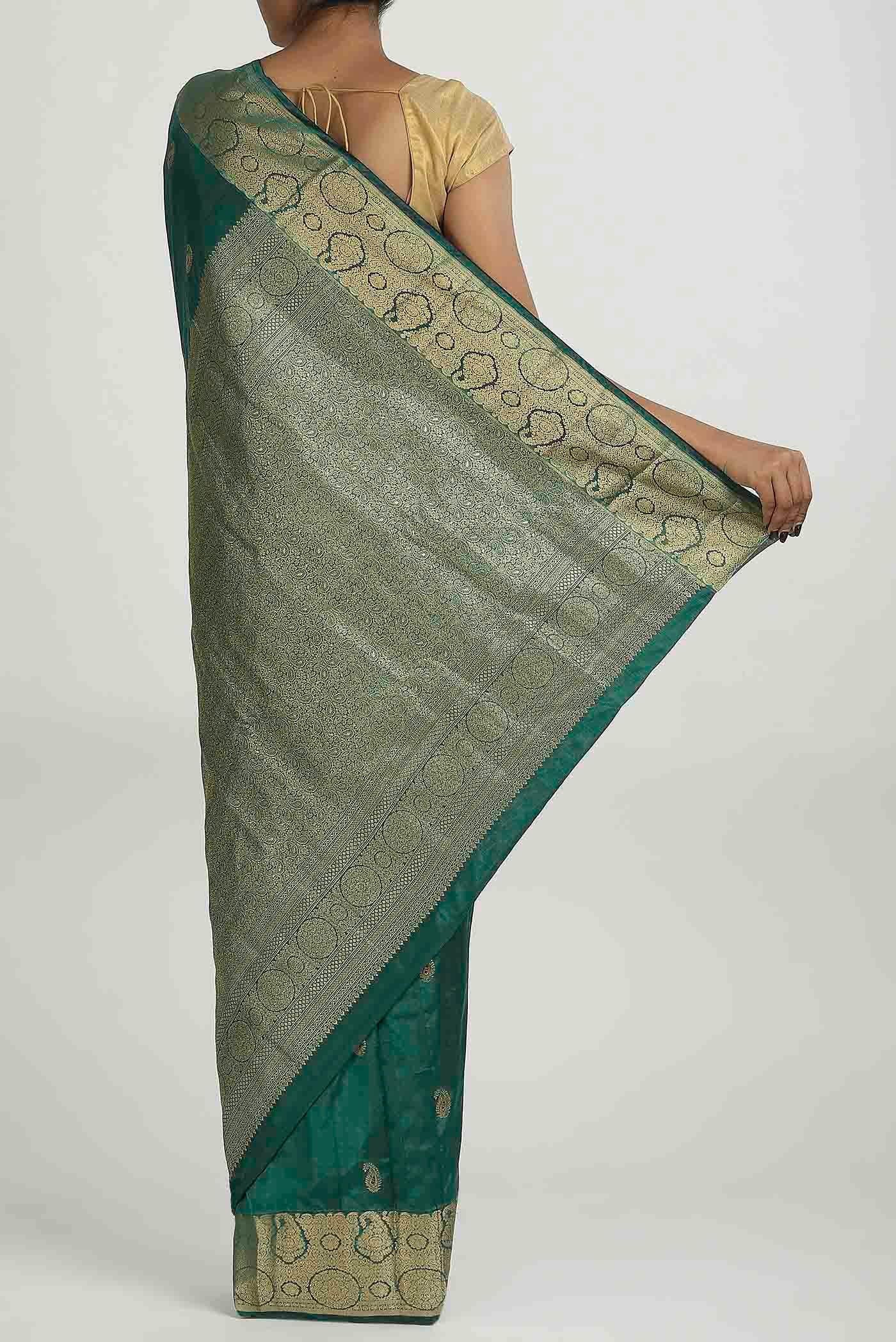Green Blended Bangalore Silk Saree