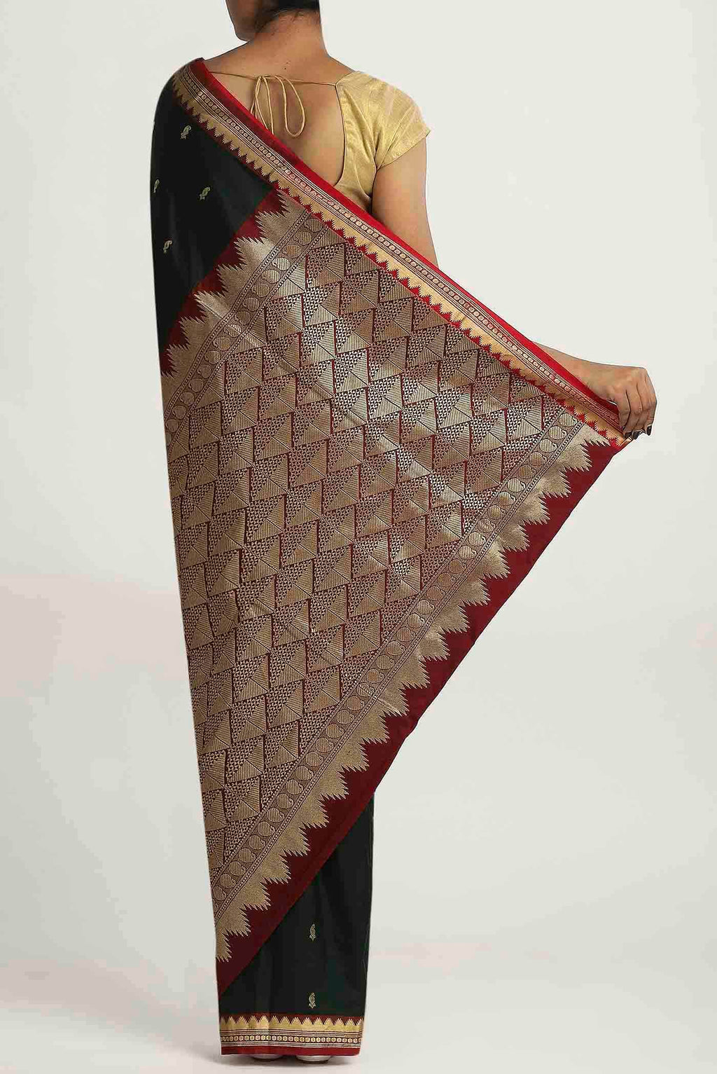 Black Blended Bangalore Silk Saree