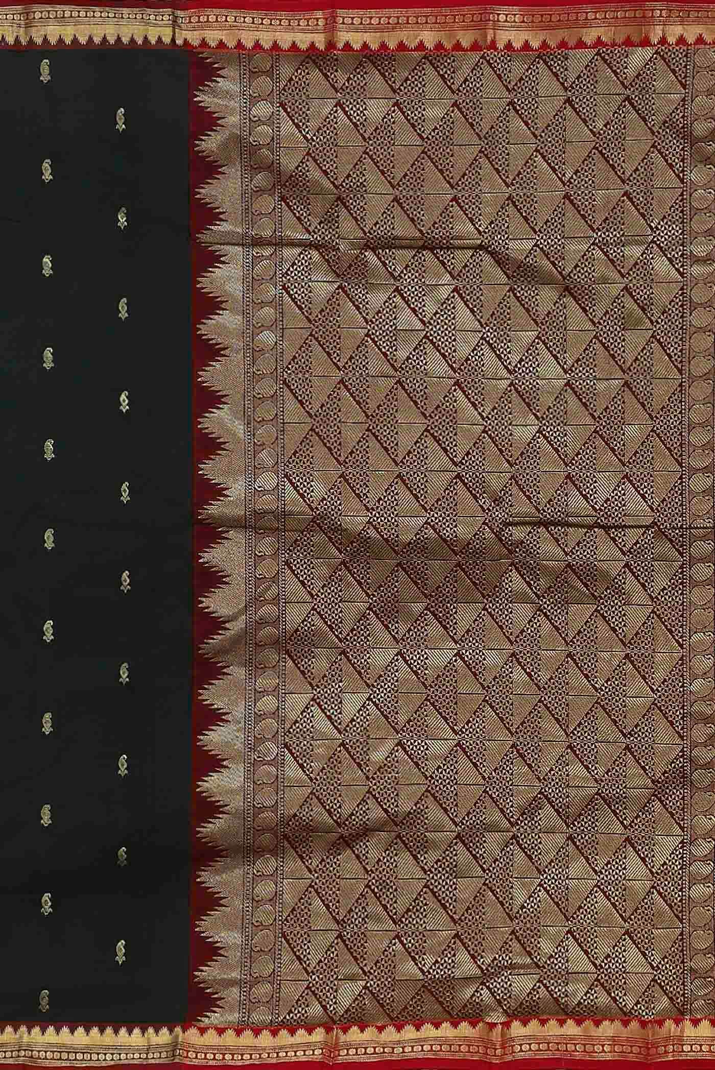 Black Blended Bangalore Silk Saree