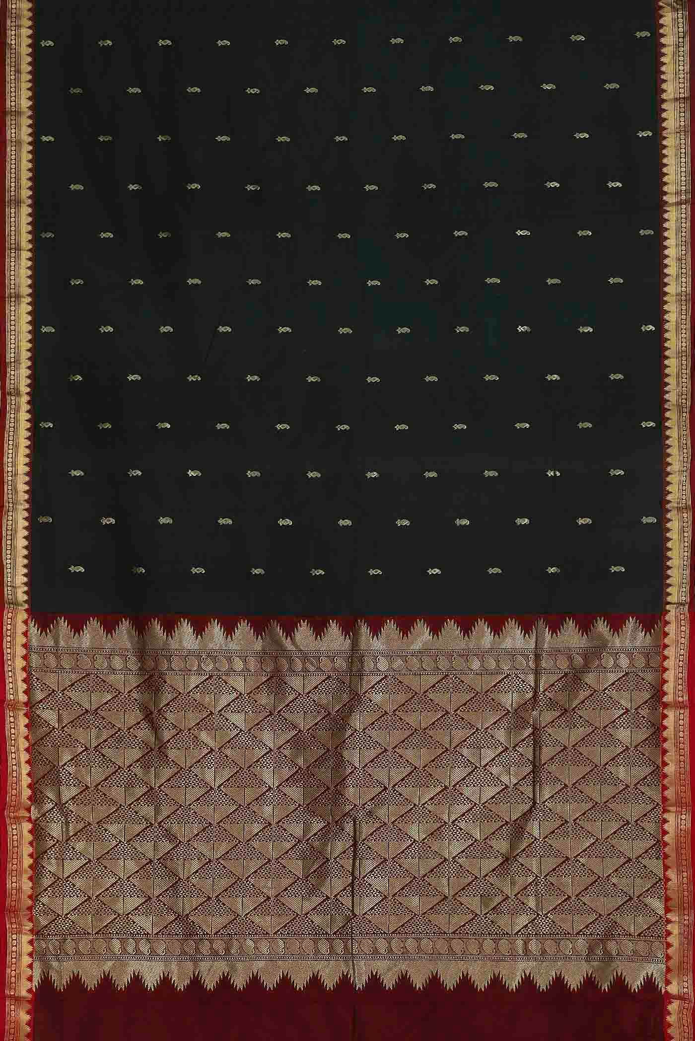Black Blended Bangalore Silk Saree