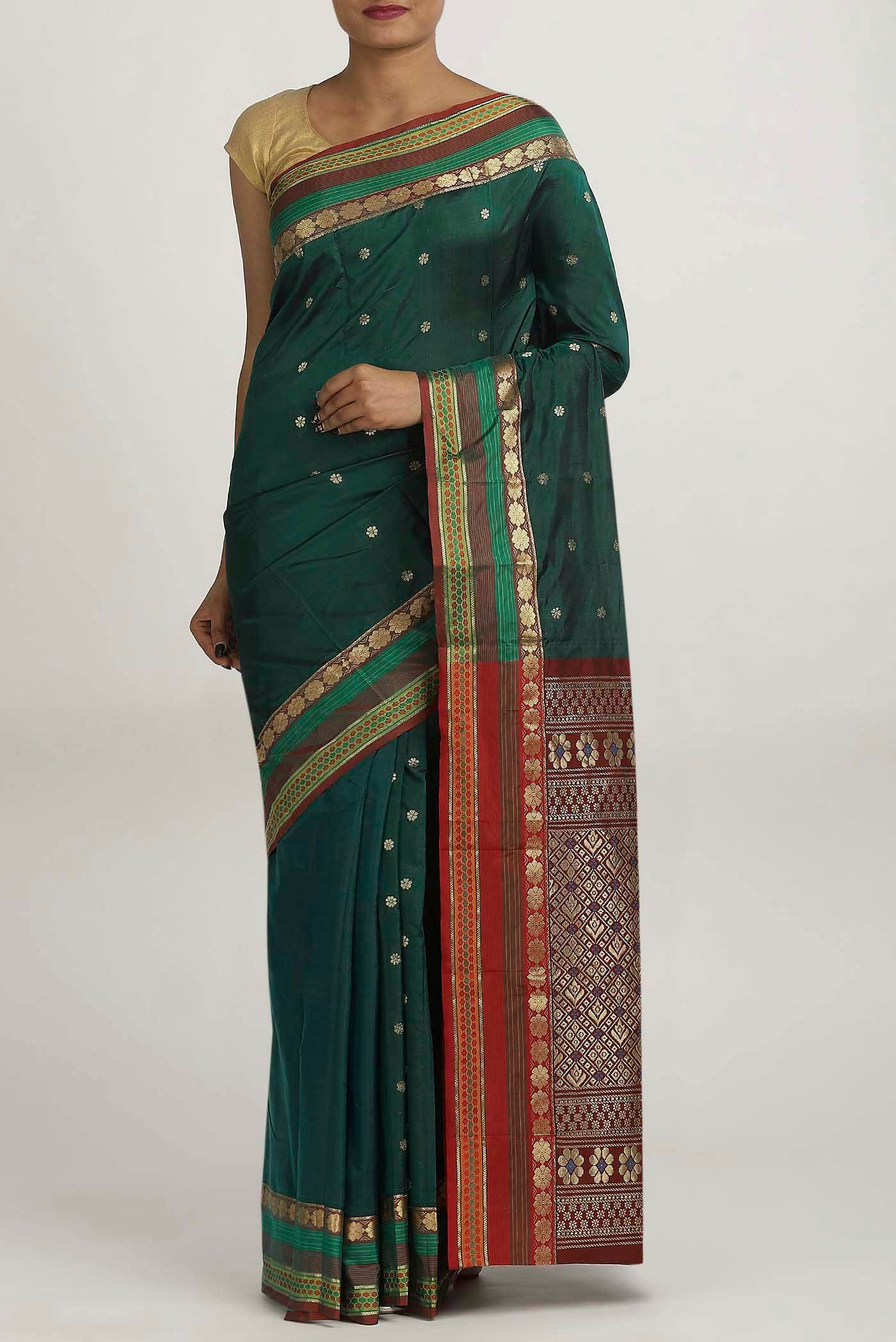 Green Blended Bangalore Silk Saree