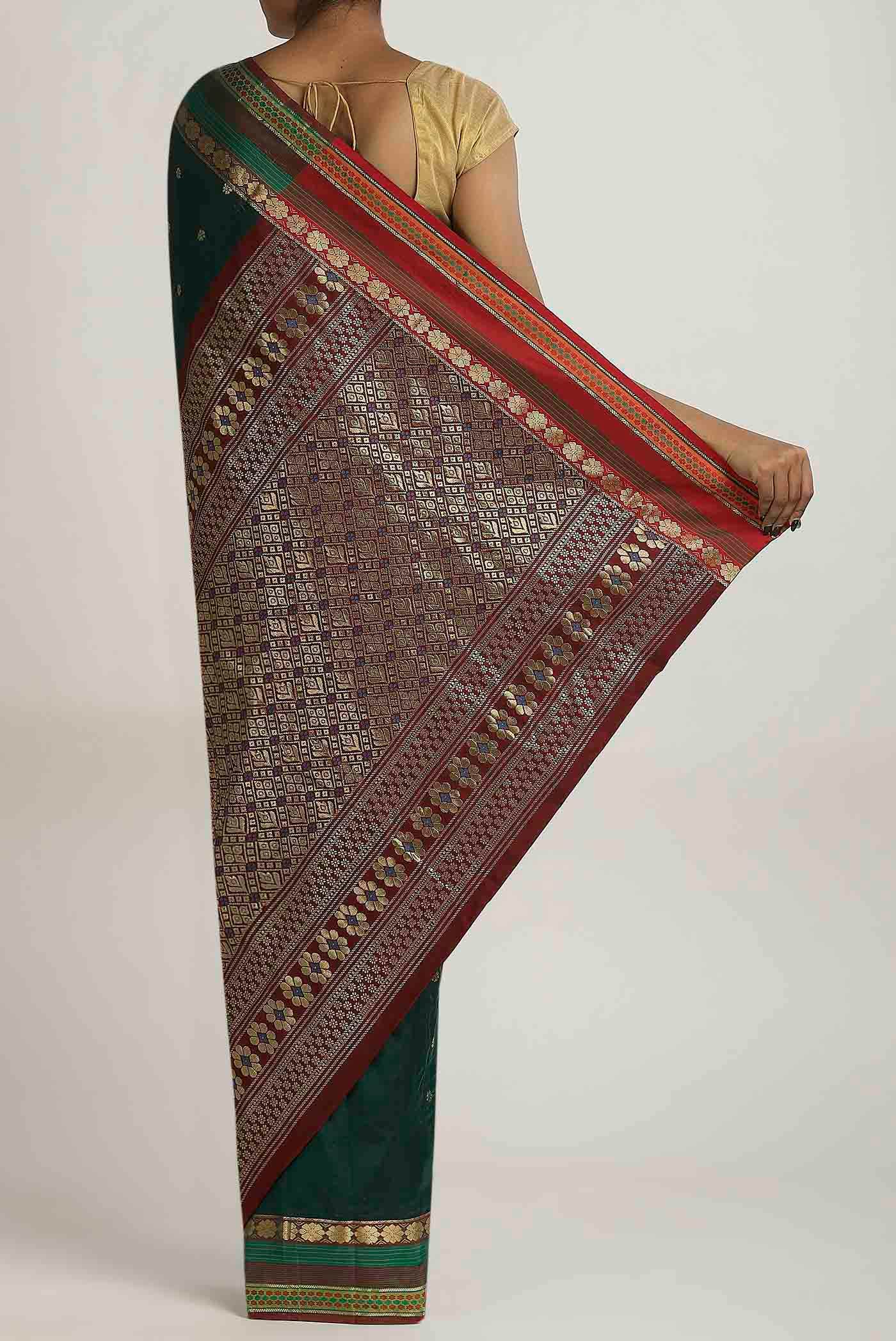 Green Blended Bangalore Silk Saree