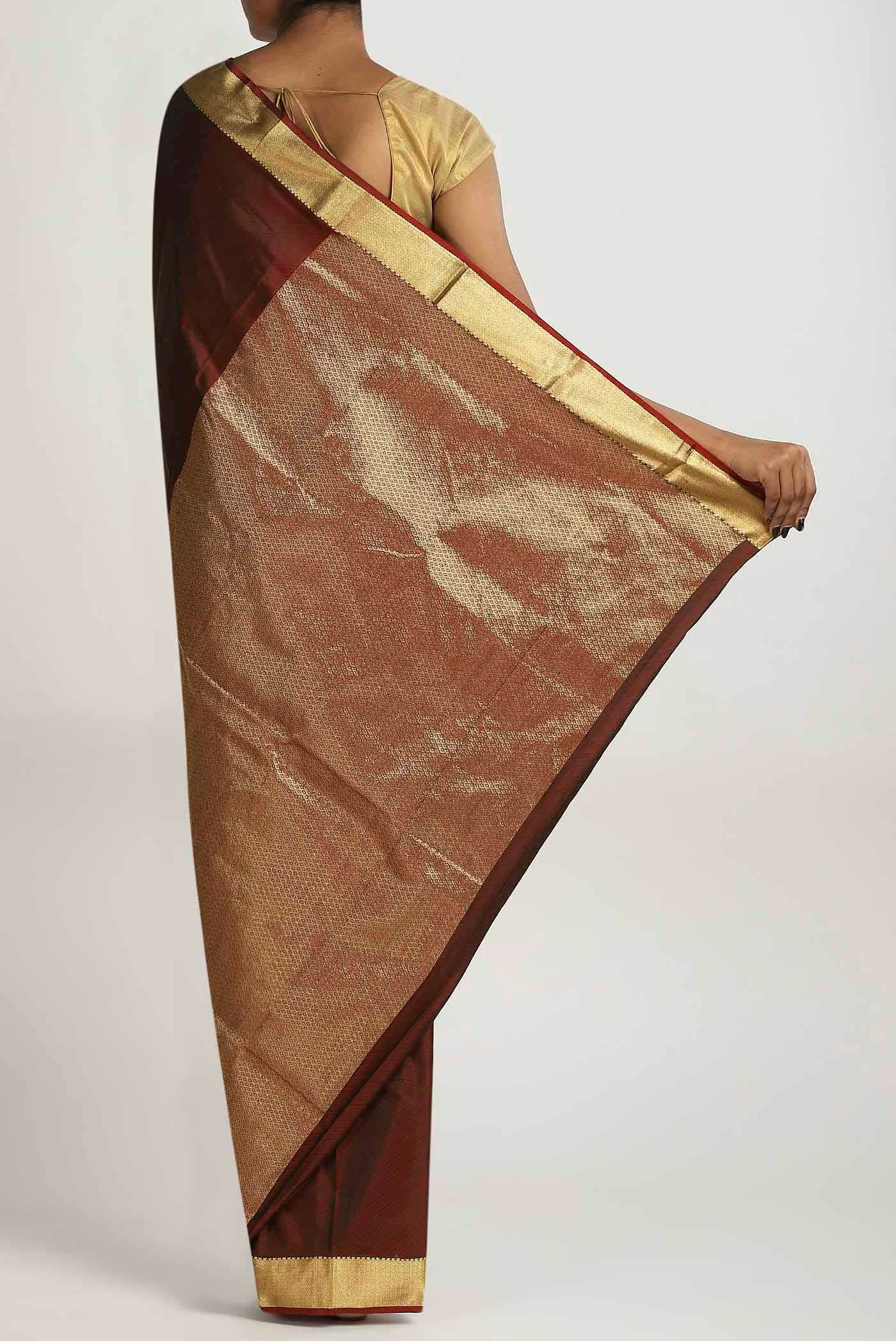 Maroon Blended Bangalore Silk Saree