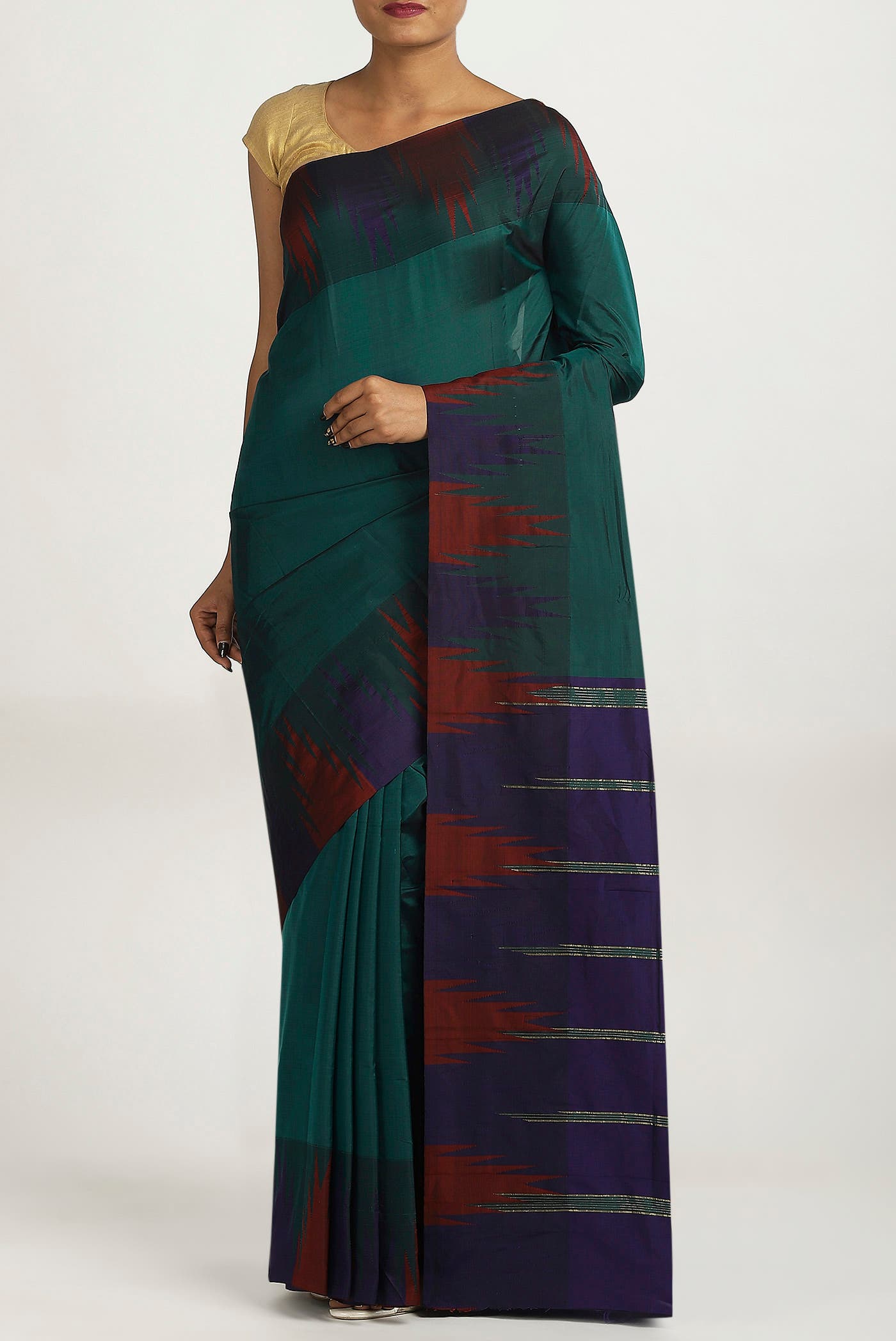 Blue Blended Bangalore Silk Saree