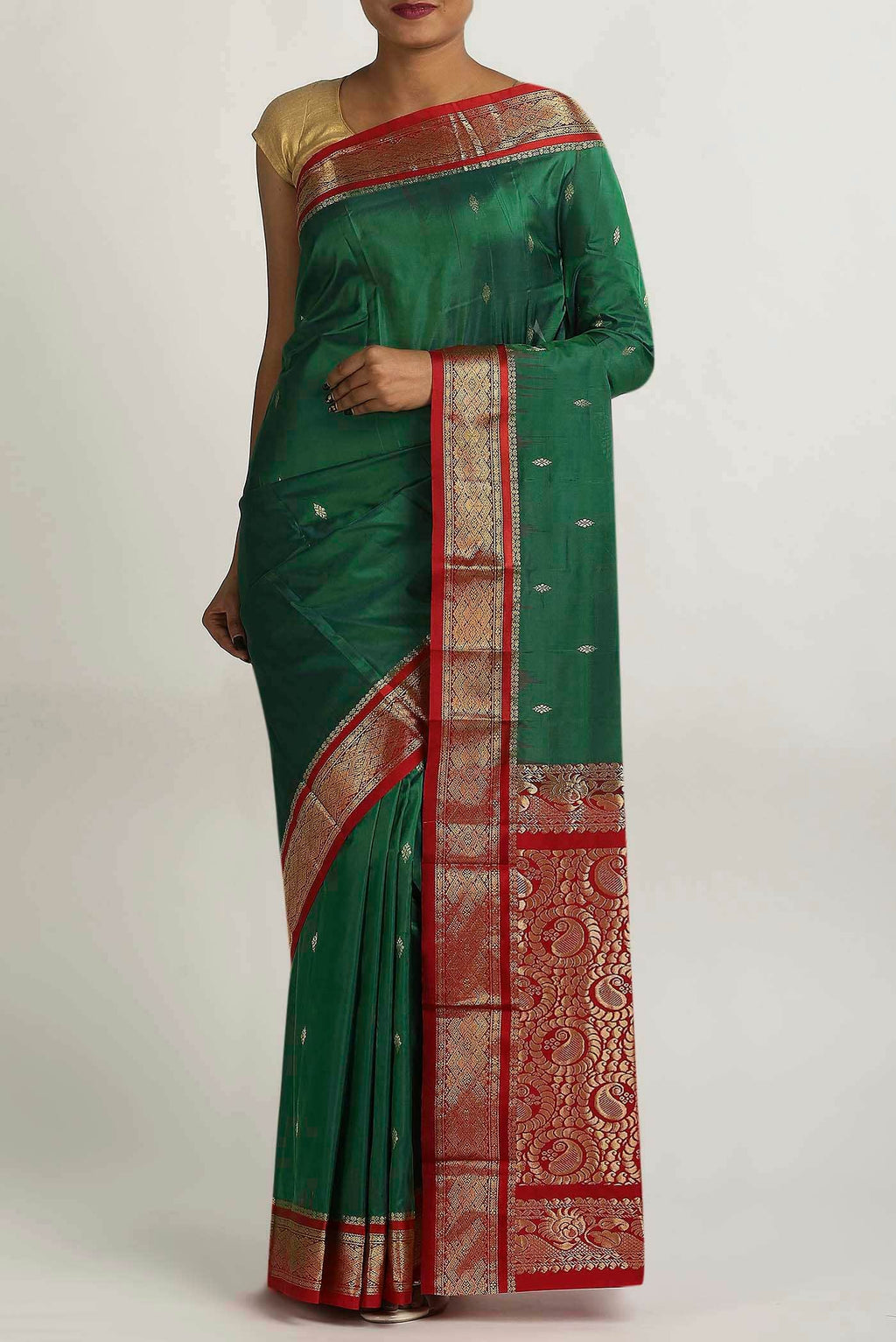 Green Bangalore Silk Saree
