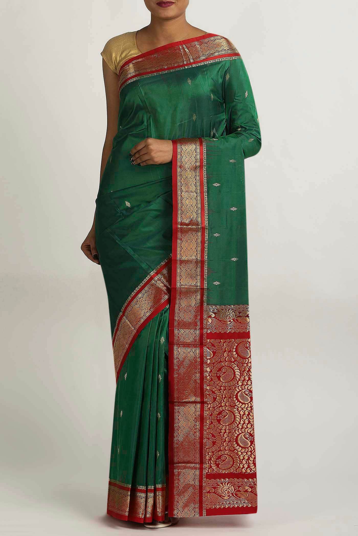 Green Bangalore Silk Saree