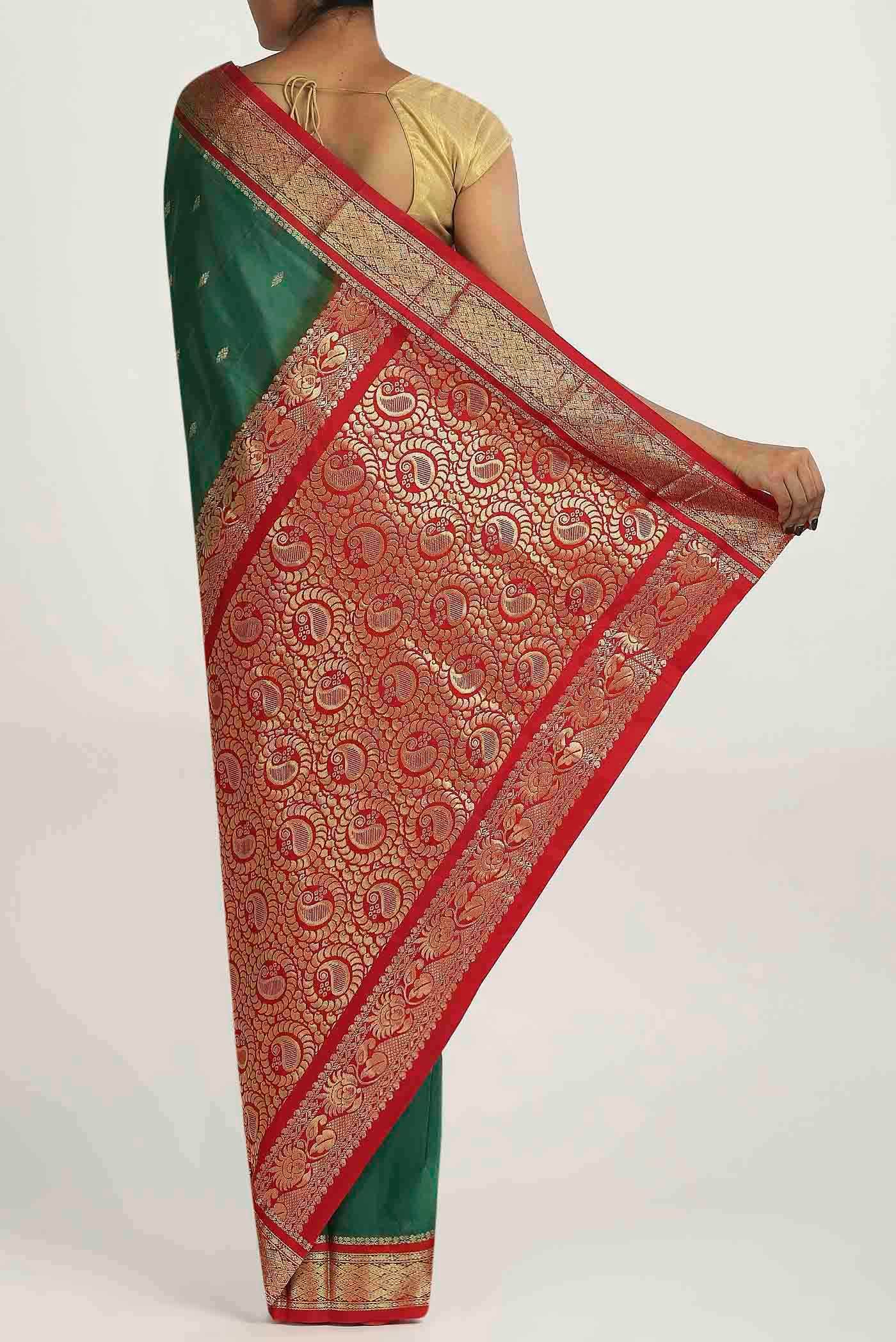 Green Bangalore Silk Saree