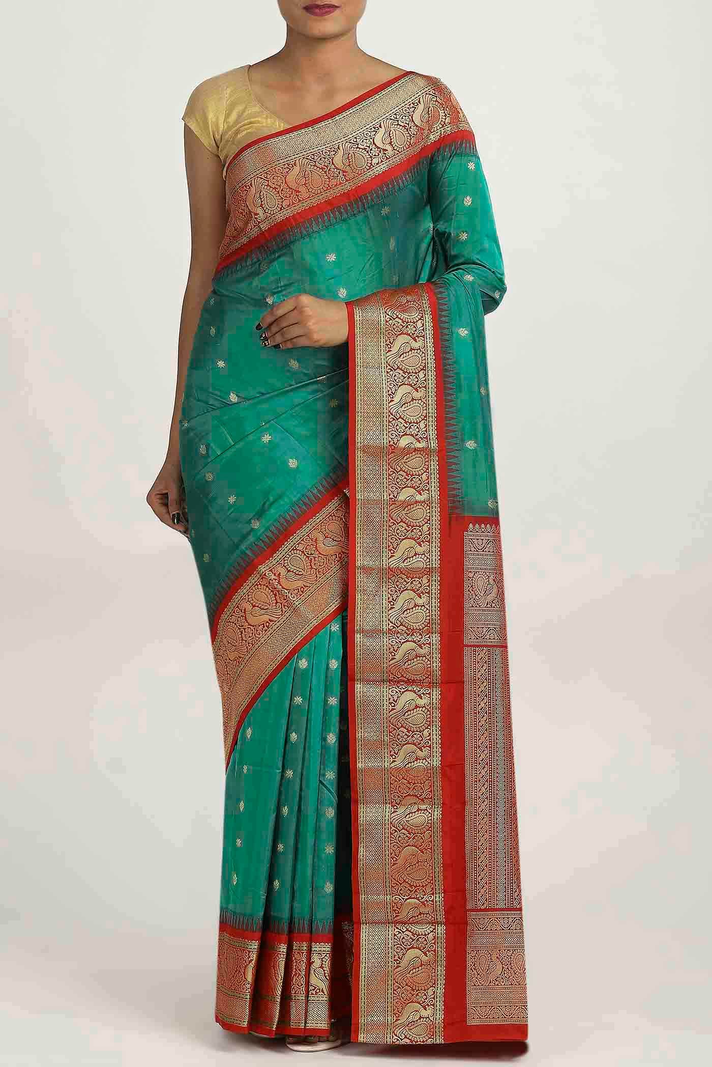Green Bangalore Silk Saree