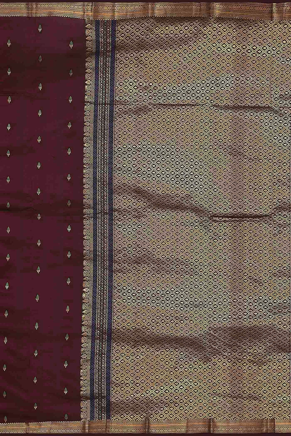 Brown Bangalore Silk Saree