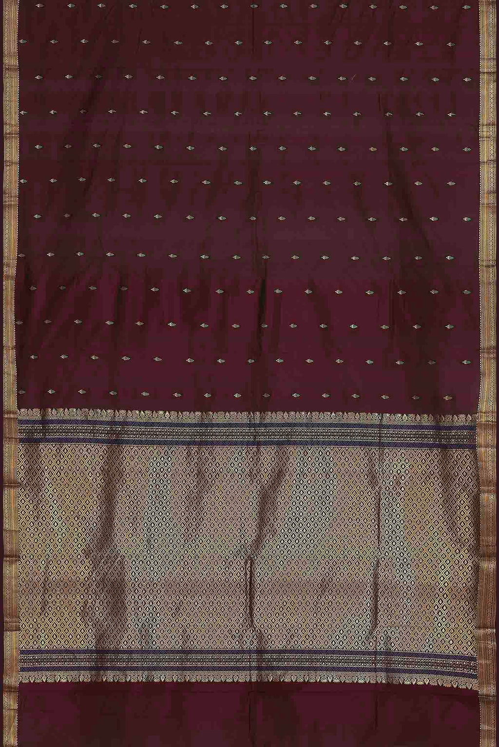 Brown Bangalore Silk Saree