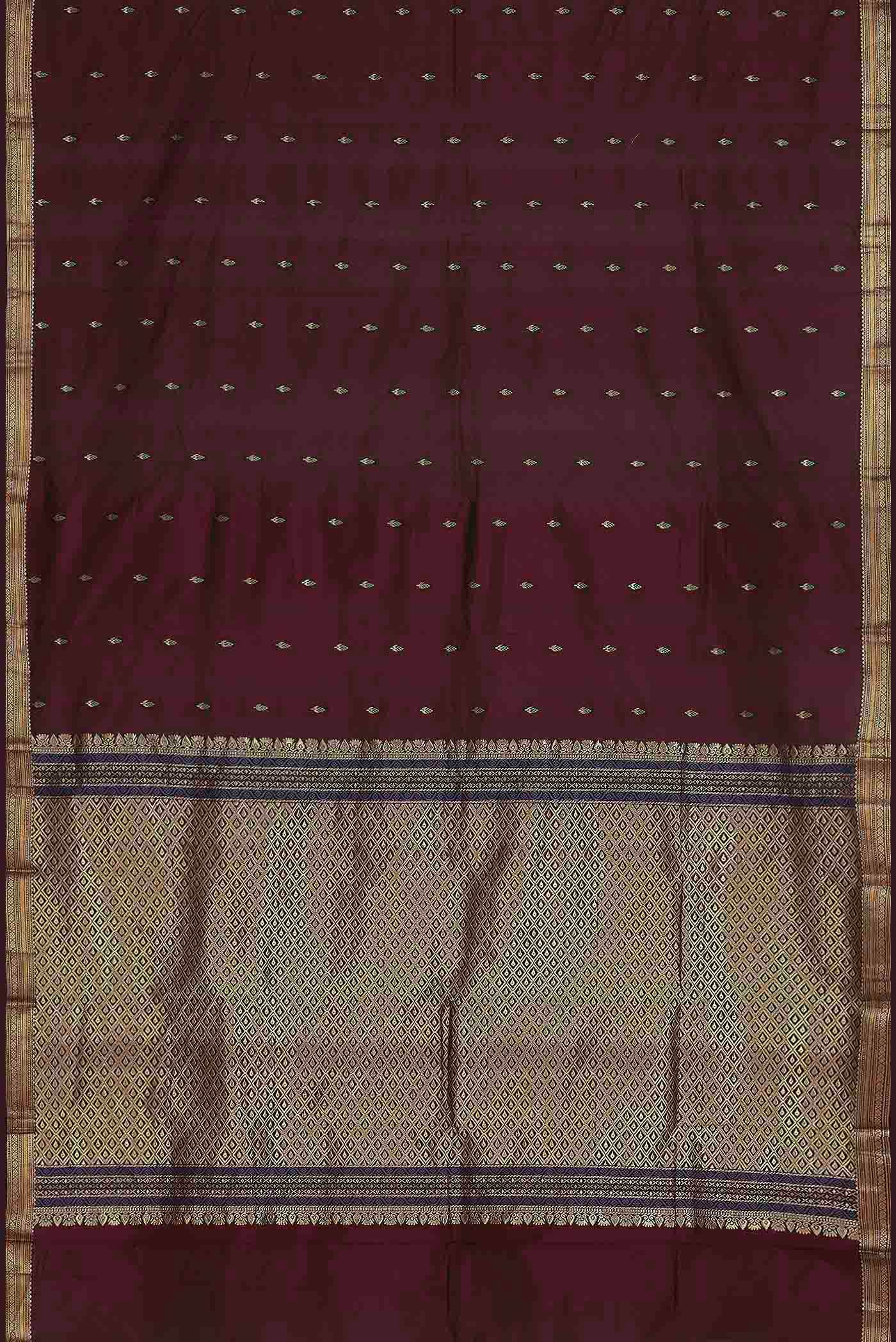 Brown Bangalore Silk Saree