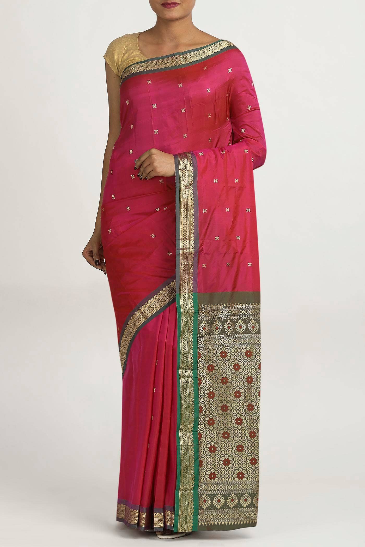 Pink Bangalore Silk Saree