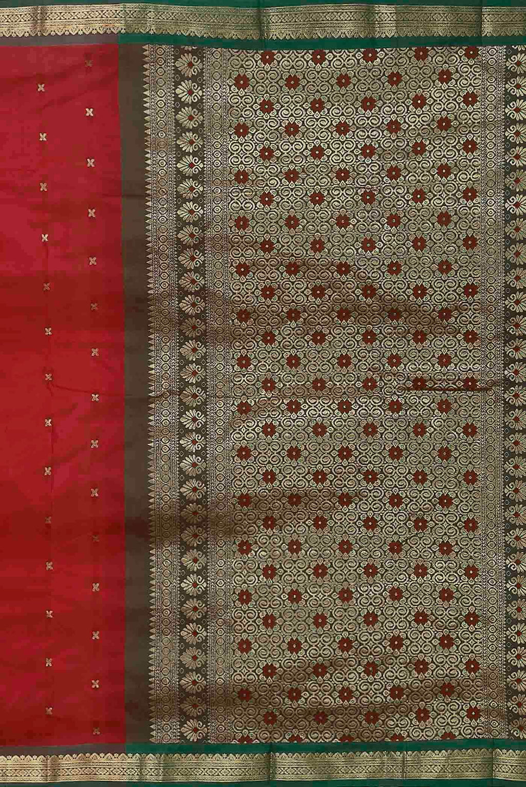 Red Blended Bangalore Silk Saree