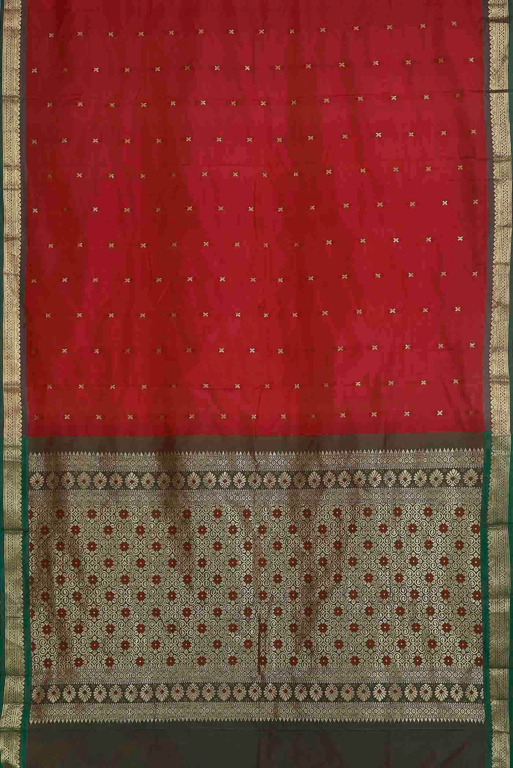 Red Blended Bangalore Silk Saree