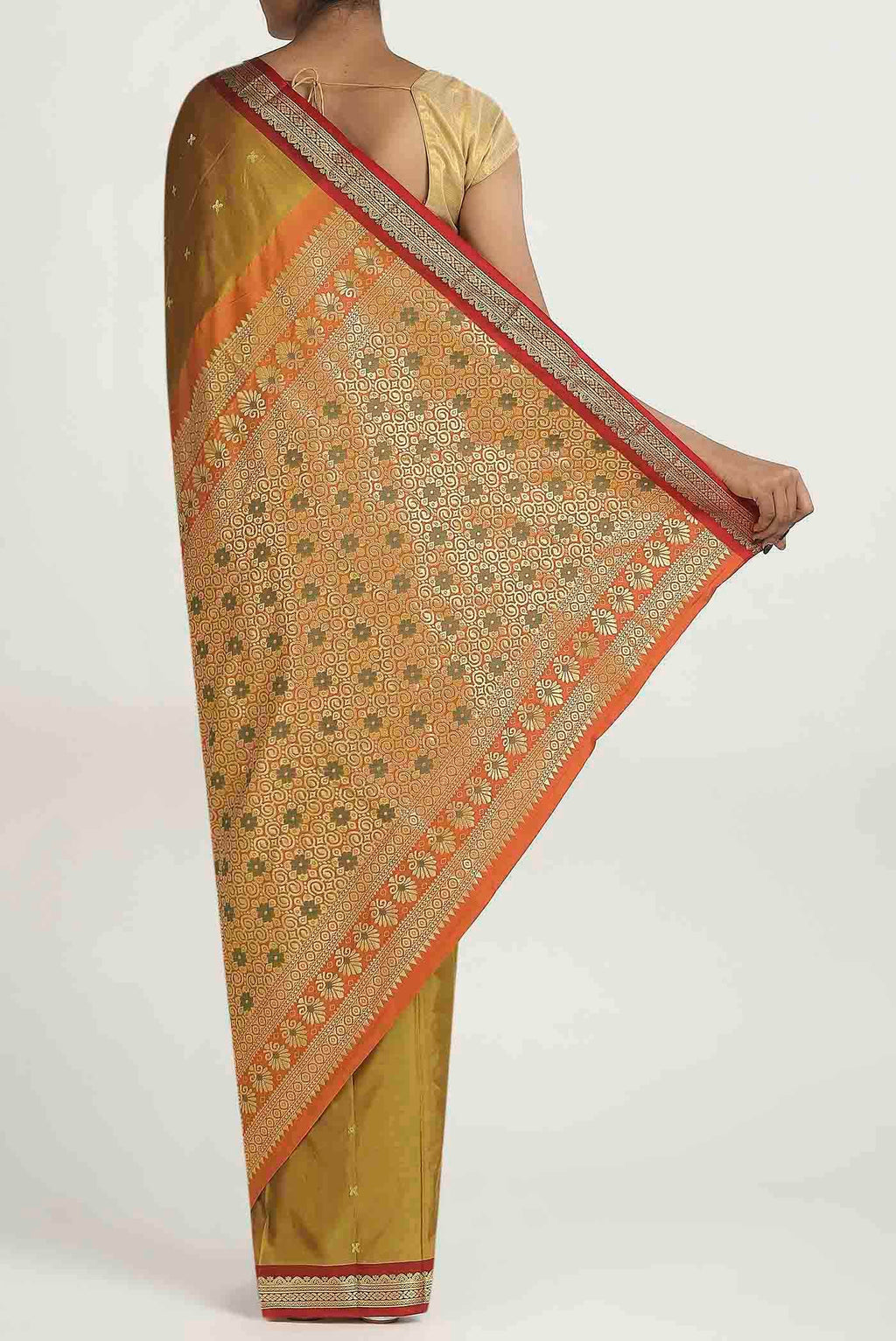 Mehandi Green Blended Bangalore Silk Saree
