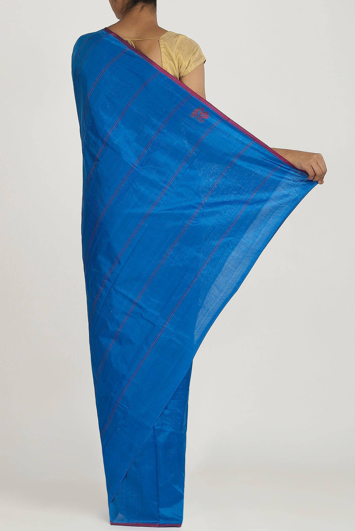 Blue Blended Kanchipuram Silk Saree