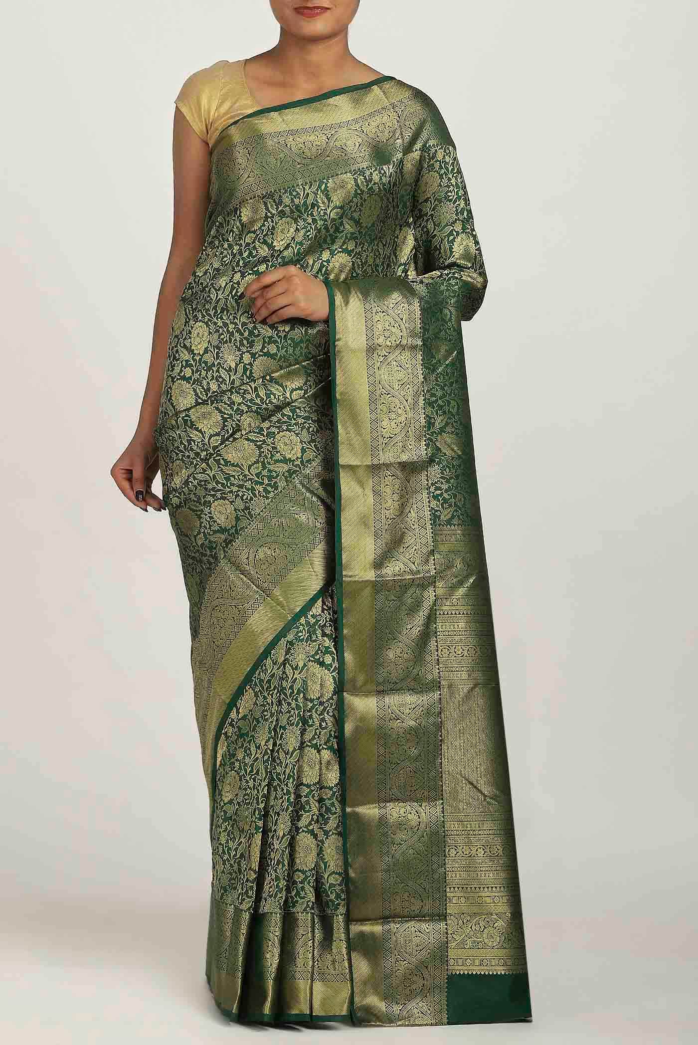 Green Bangalore Silk Saree