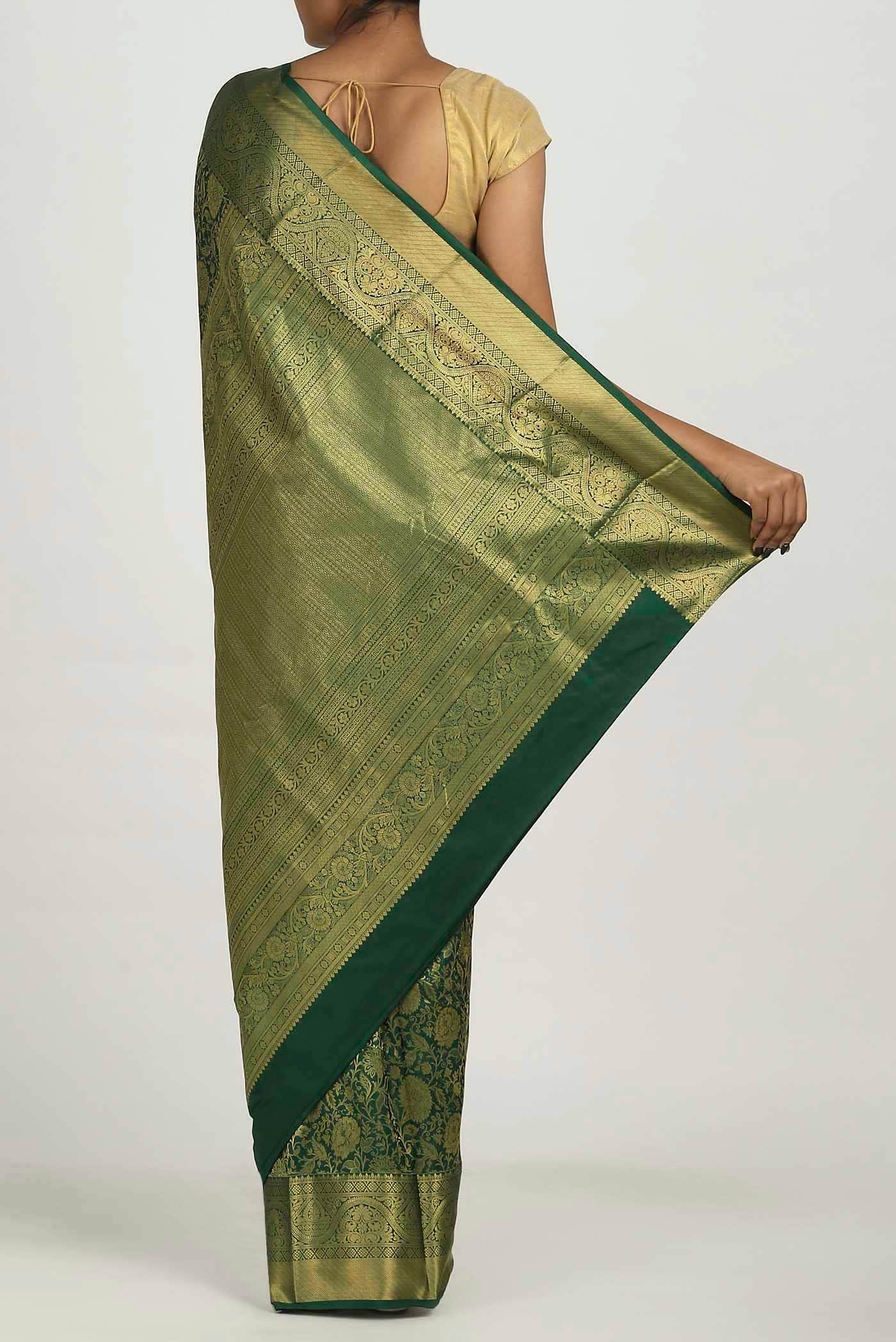 Green Bangalore Silk Saree