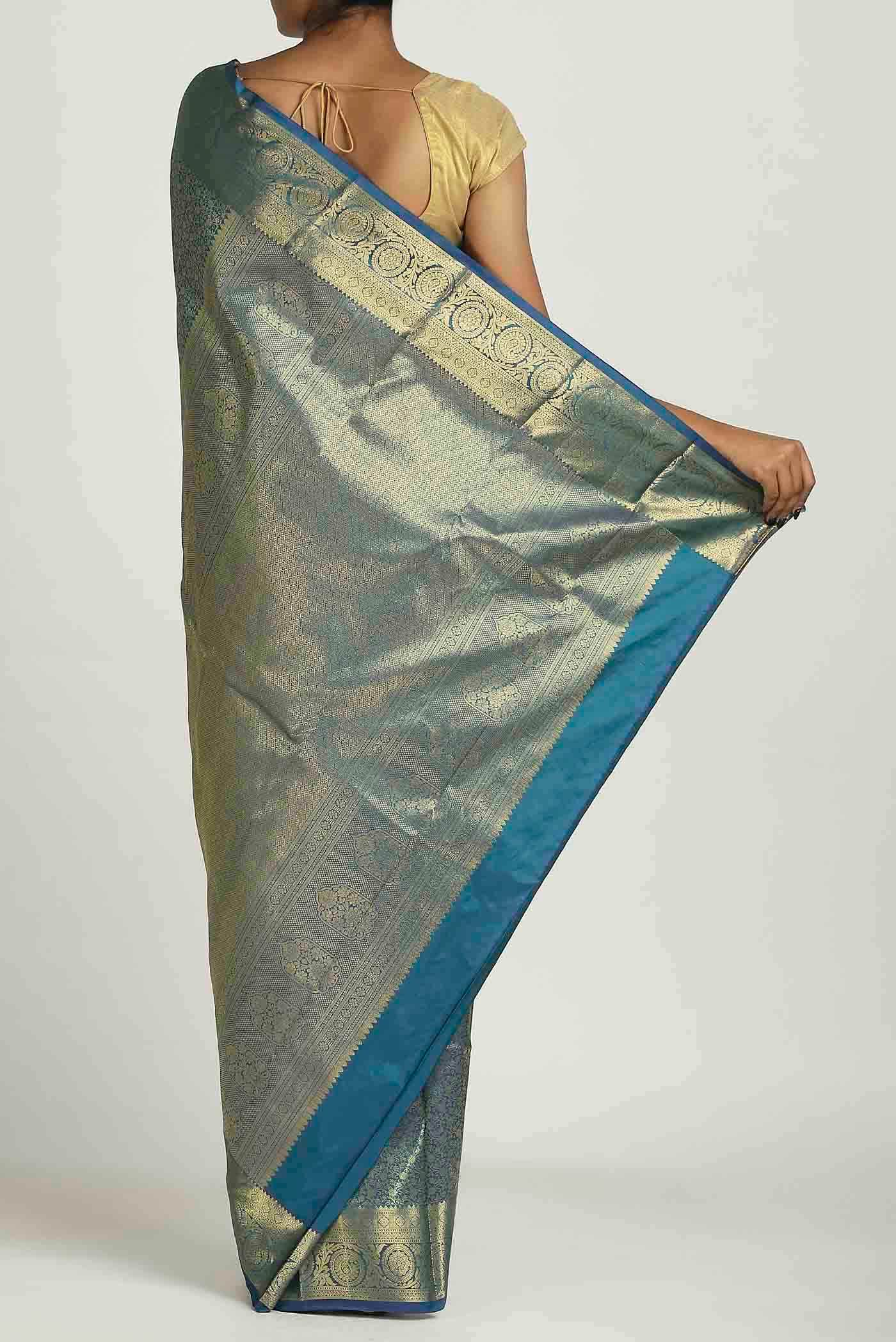 Blue Bangalore Silk Saree