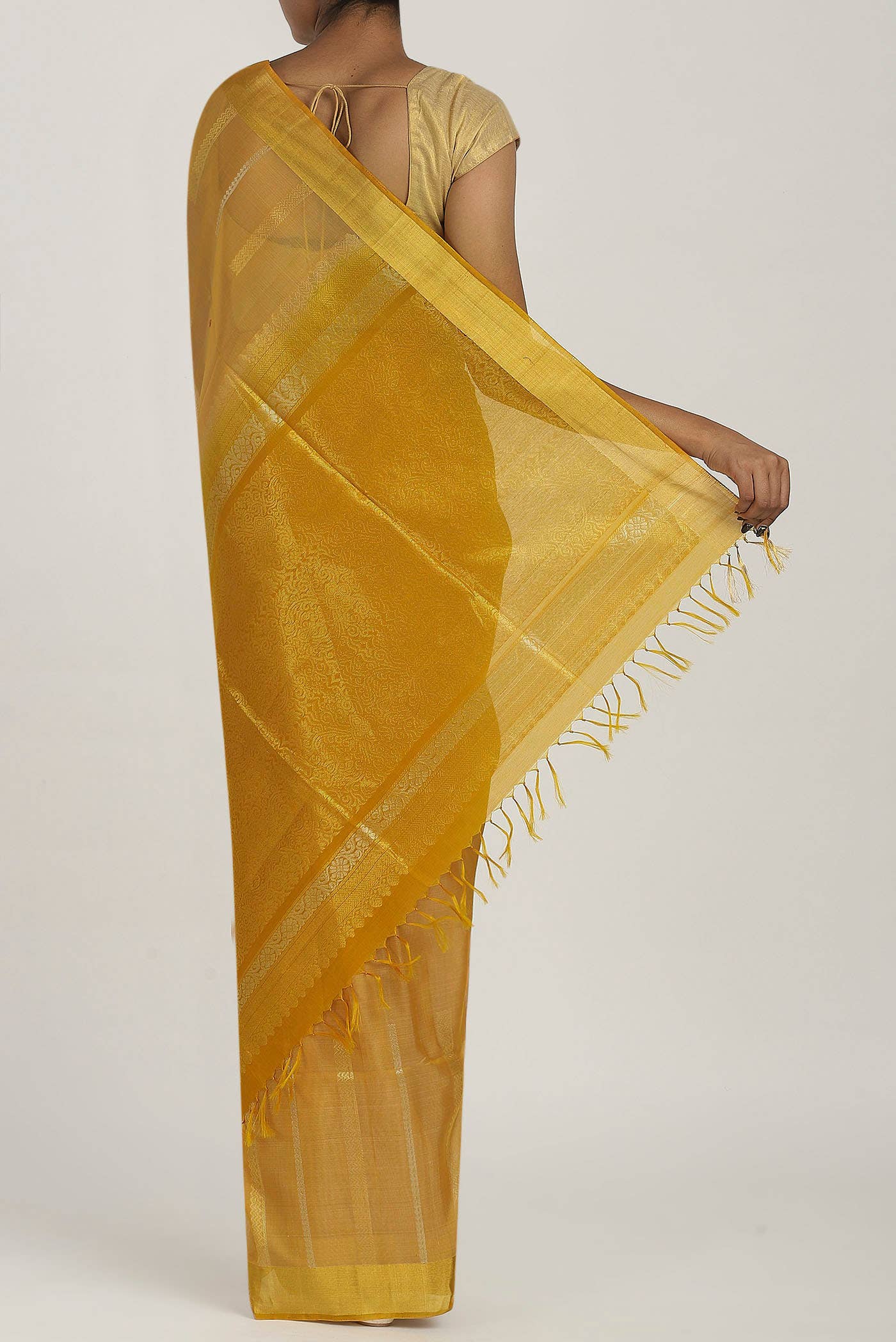 Yellow Silk Cotton Saree
