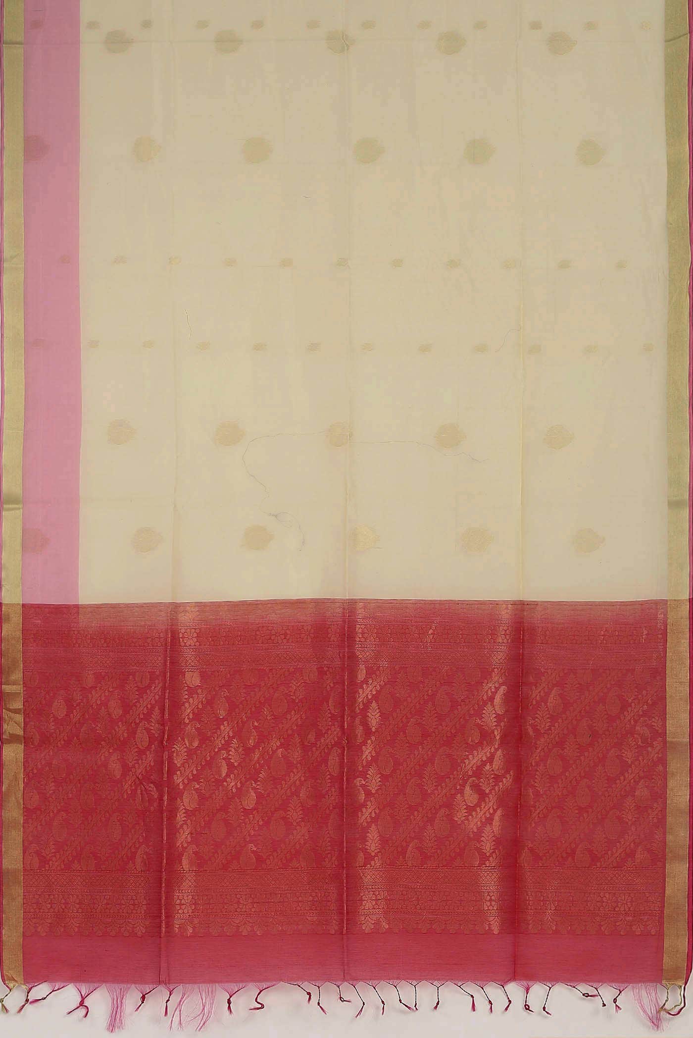 Cream Silk Cotton Saree