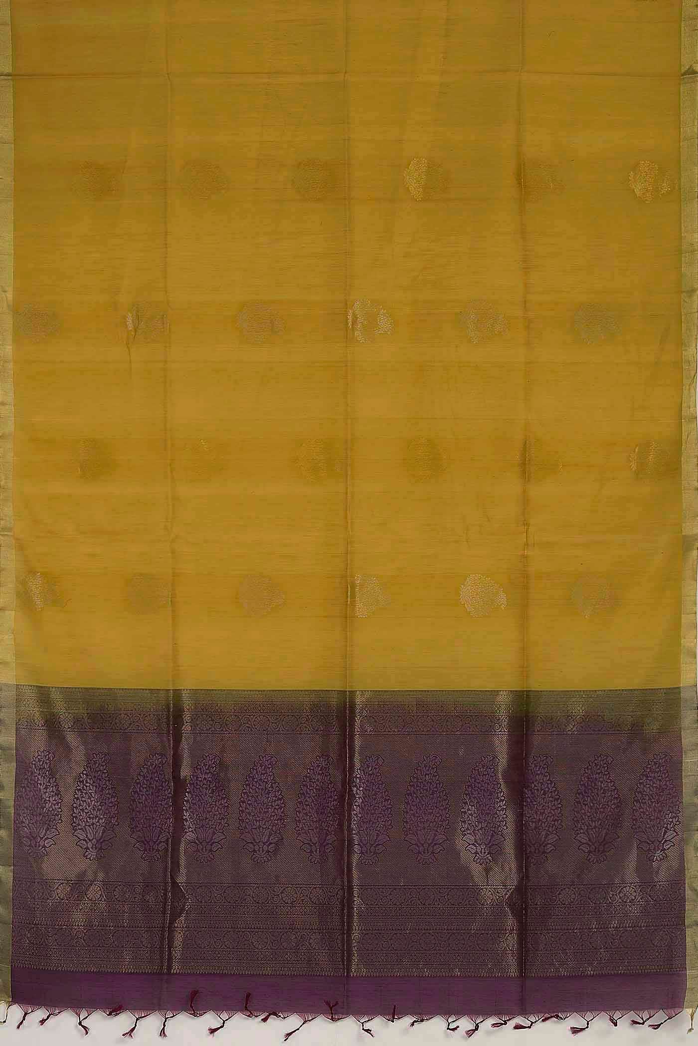 Yellow Silk Cotton Saree