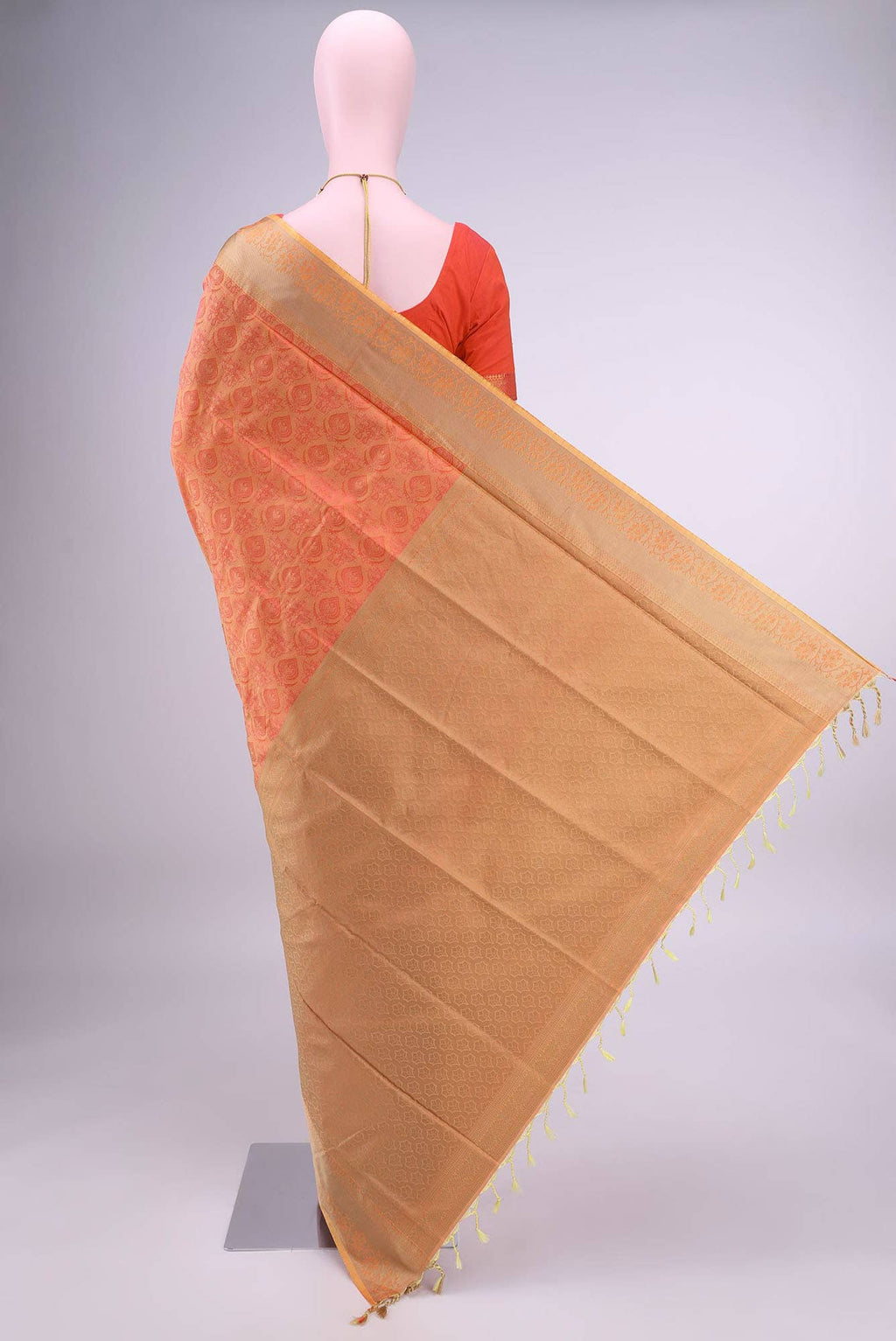 Brick Orange Coimbatore Cotton Saree