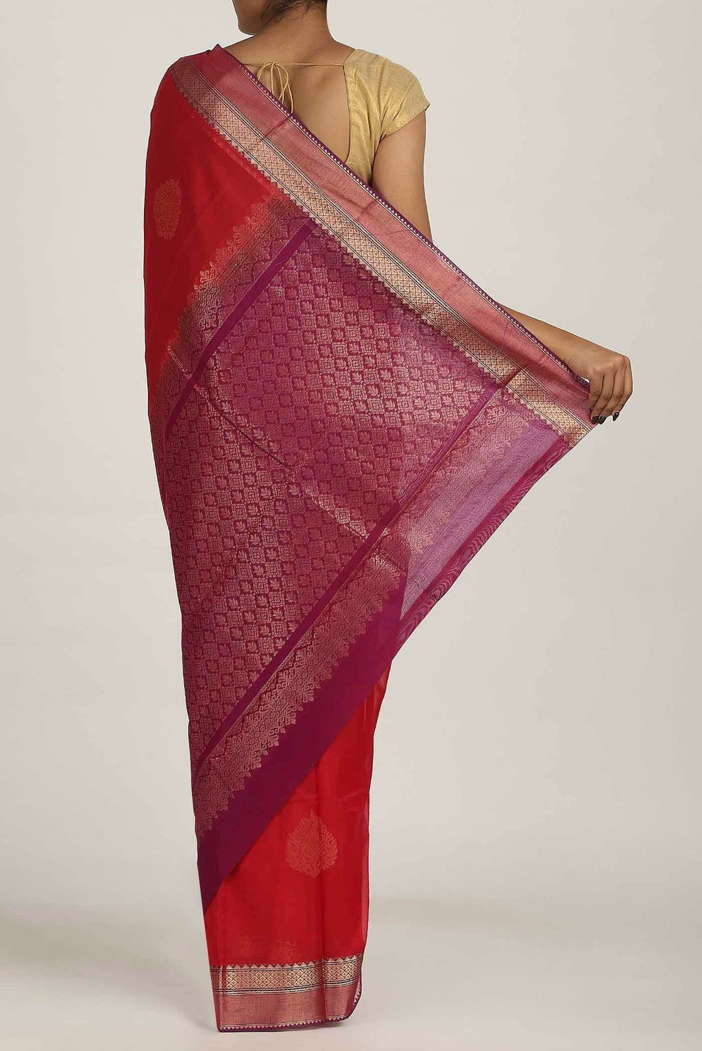 Red Silk Cotton Saree