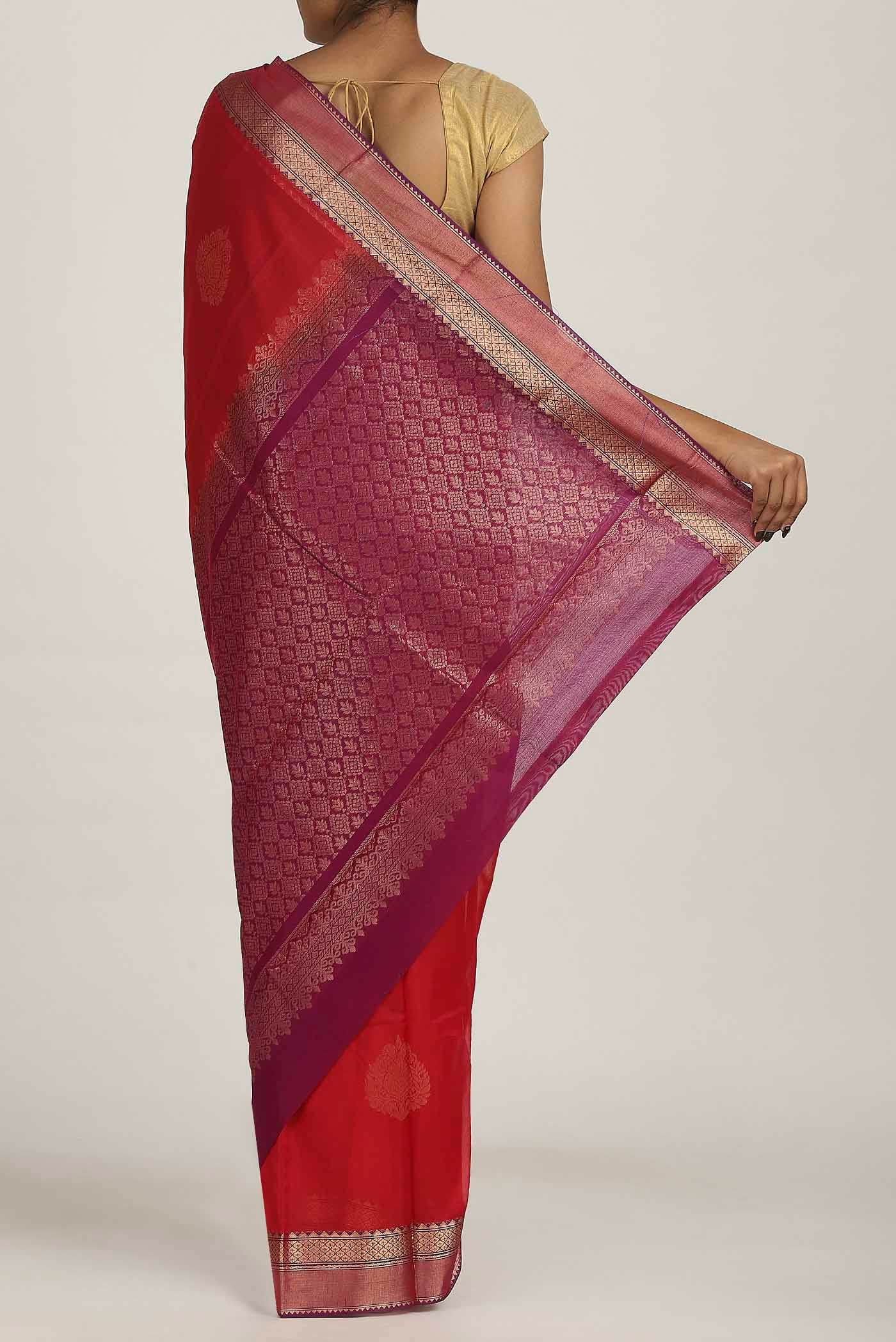 Red Silk Cotton Saree