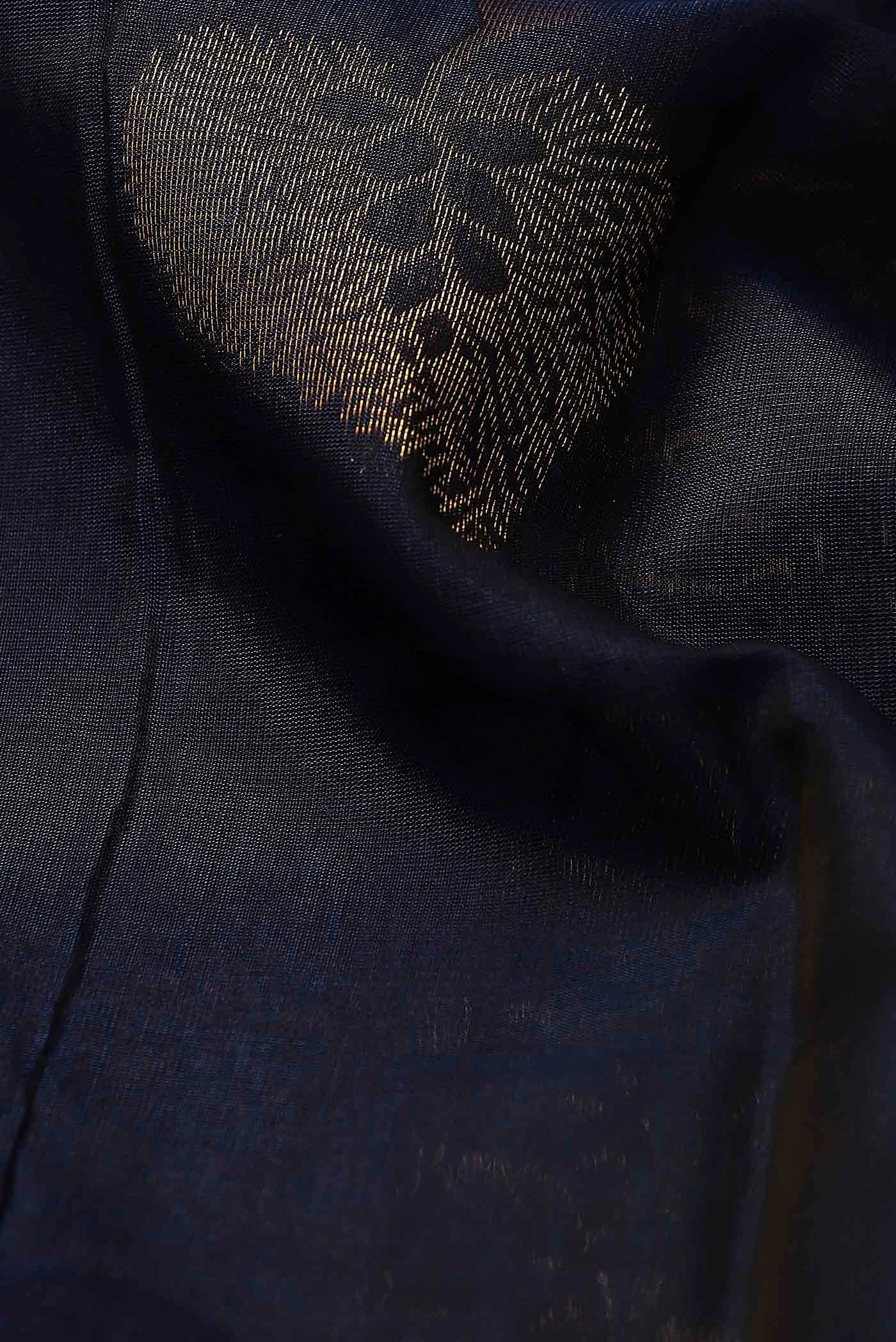 Navy Blue Silk Cotton Saree