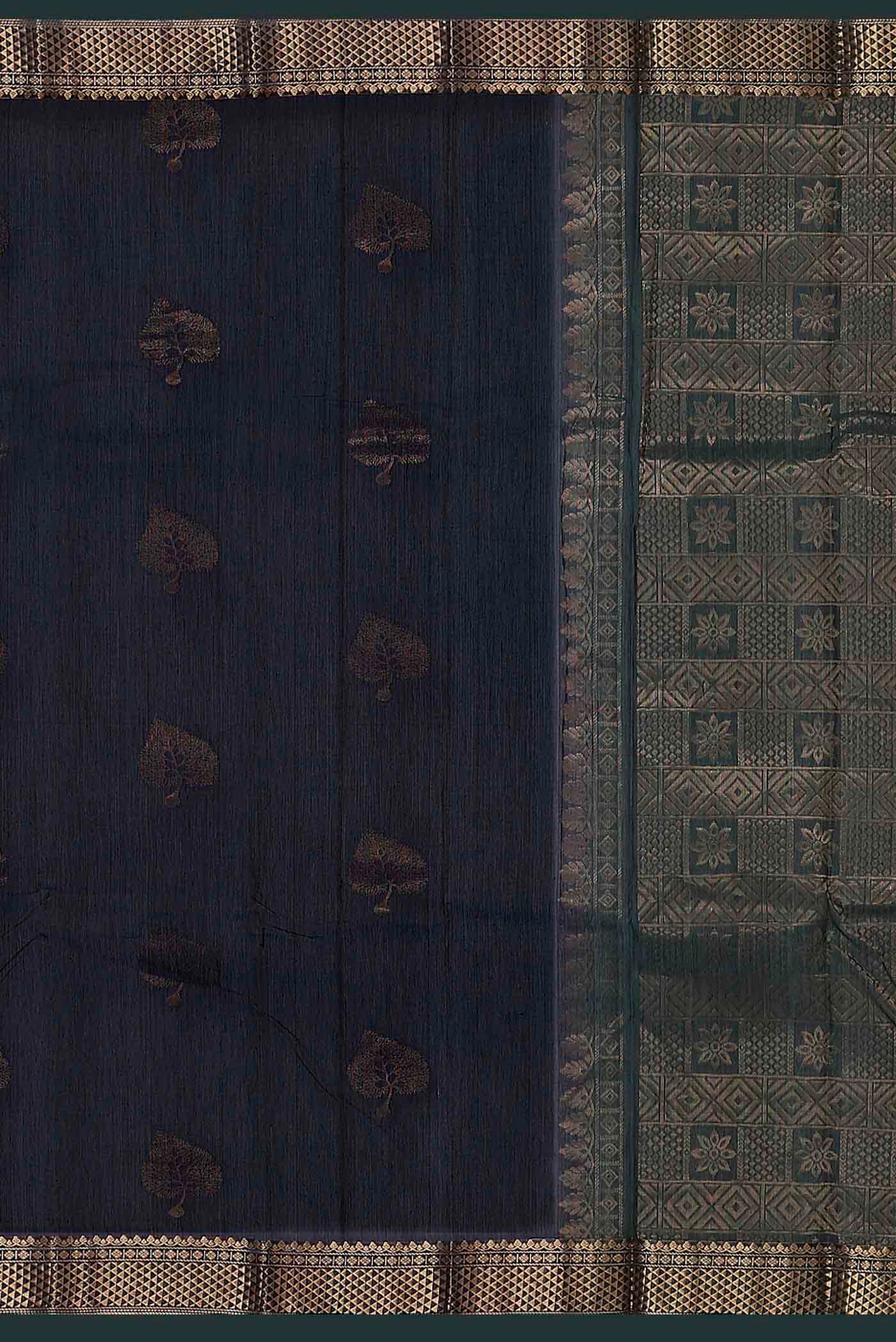 Navy Blue Silk Cotton Saree