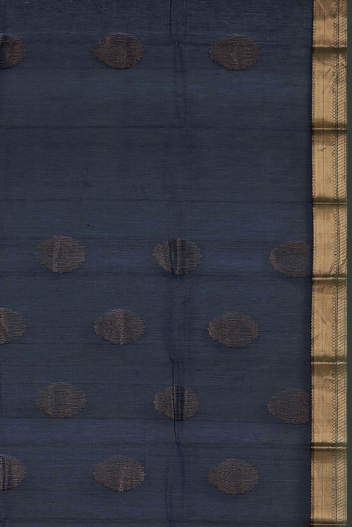 Navy Blue Silk Cotton Saree