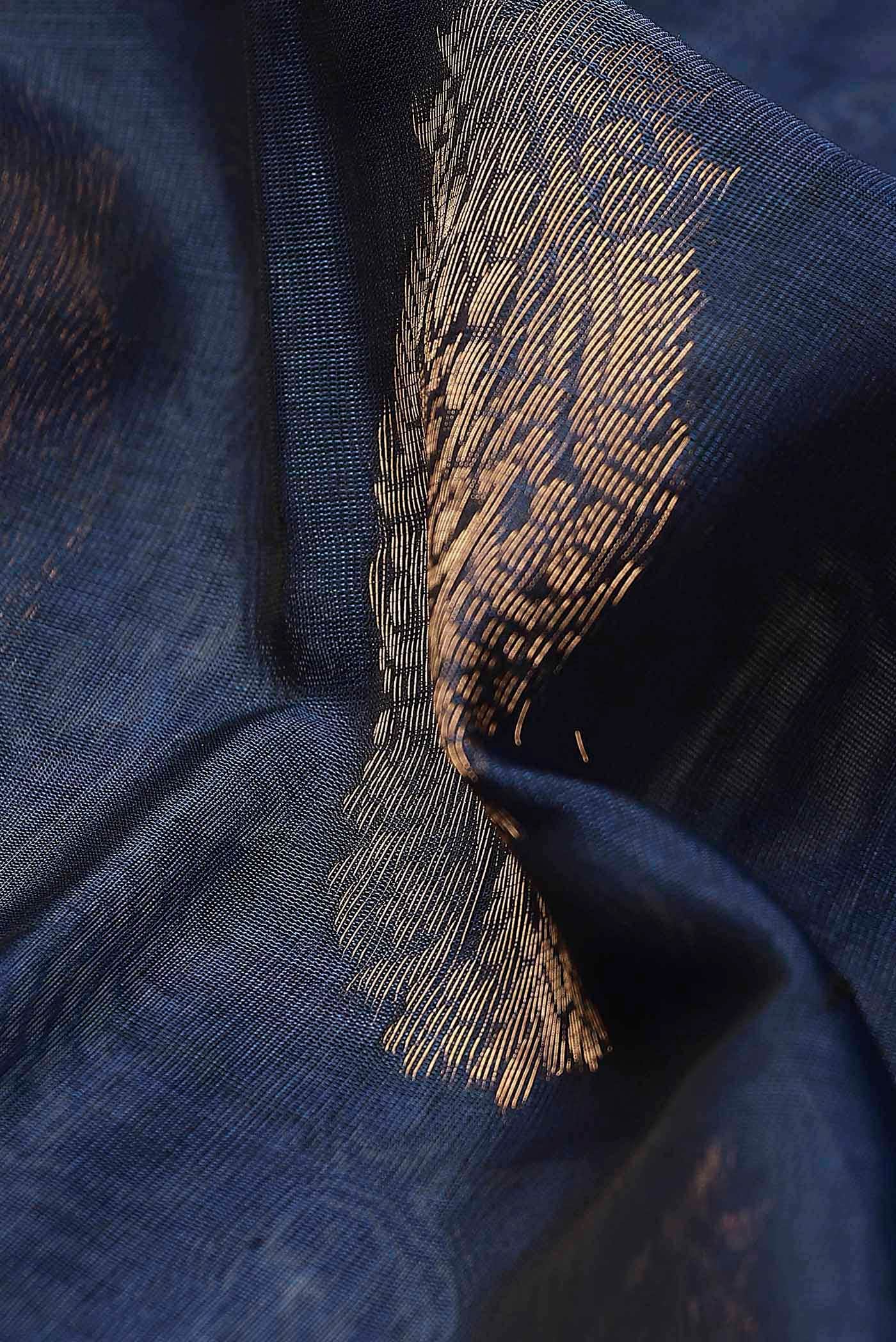 Navy Blue Silk Cotton Saree