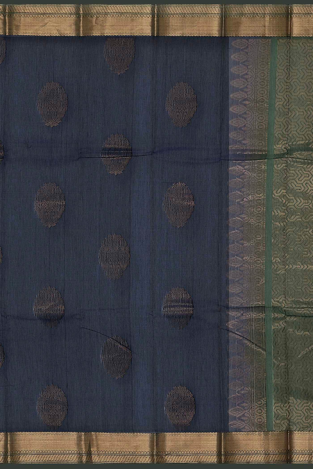 Navy Blue Silk Cotton Saree