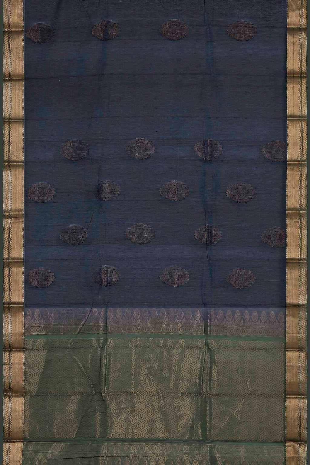 Navy Blue Silk Cotton Saree