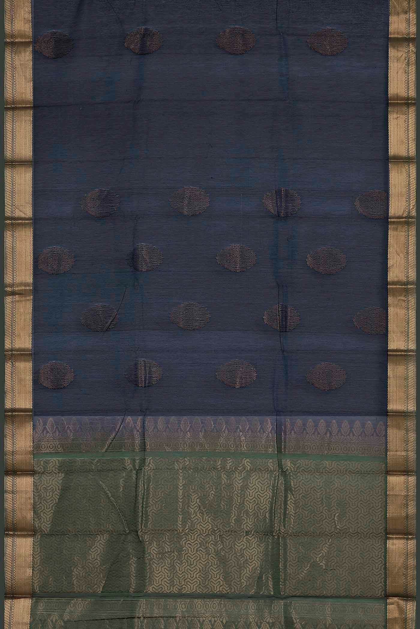 Navy Blue Silk Cotton Saree