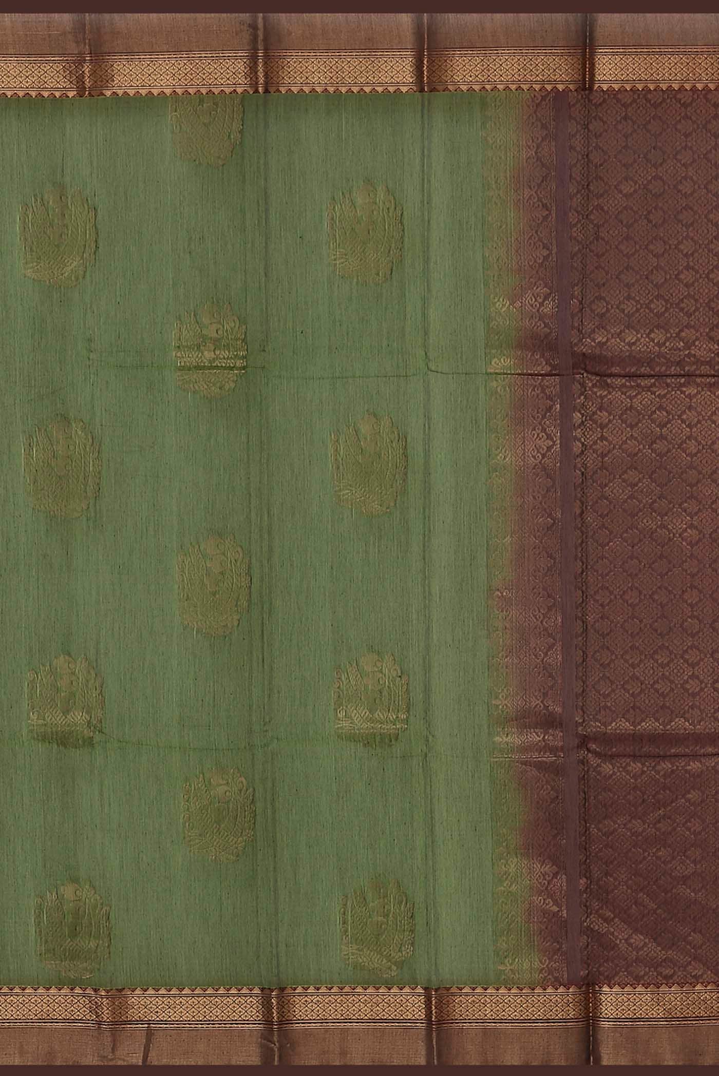 Green Silk Cotton Saree