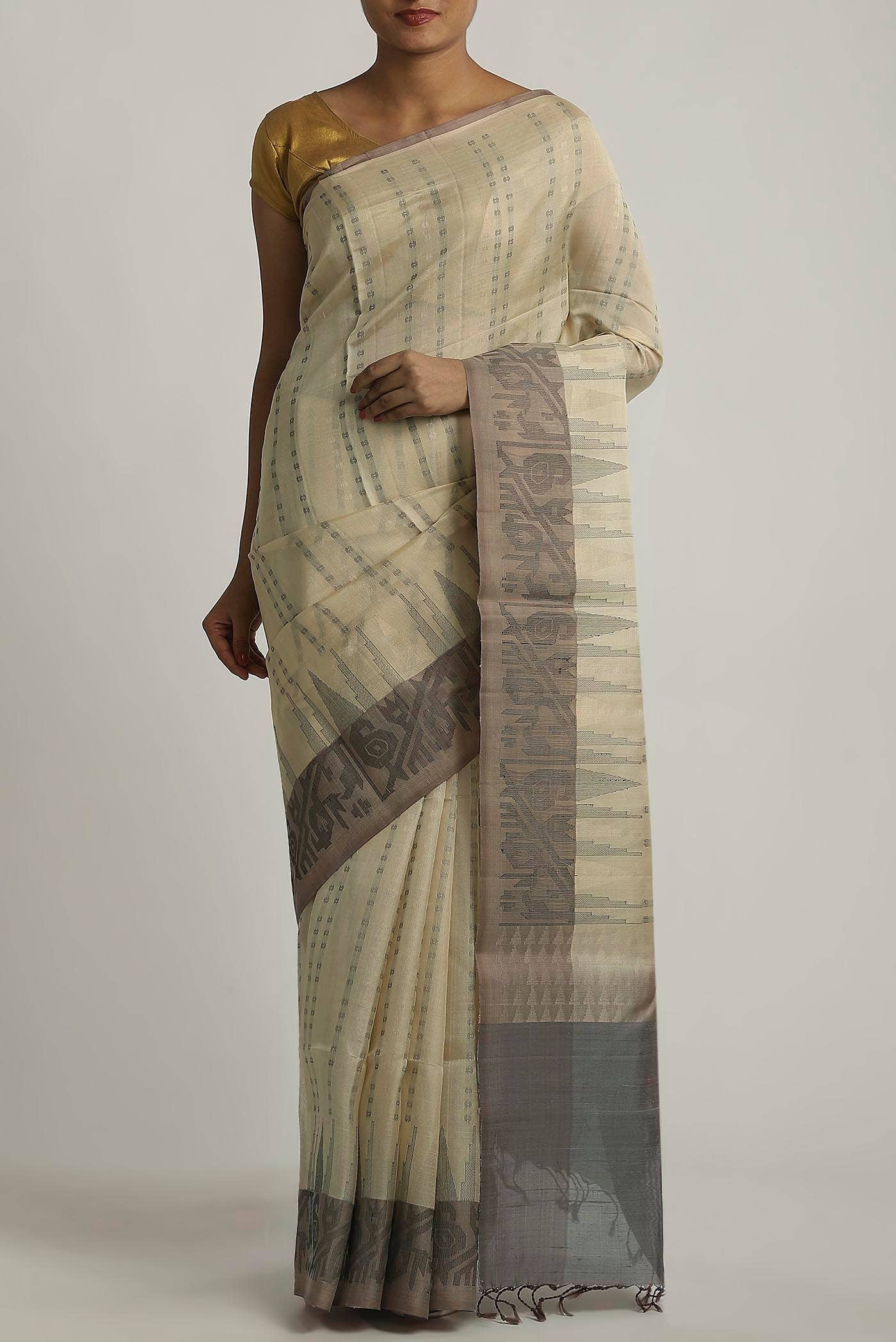 Cream Soft Silk Saree