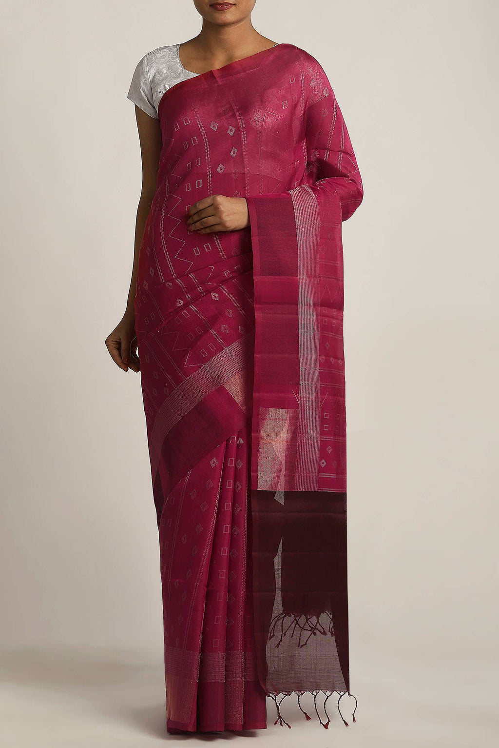 Dark Pink Soft Silk Saree