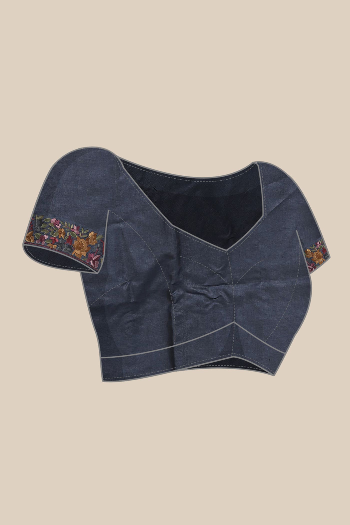 Blue Tussar Silk Saree