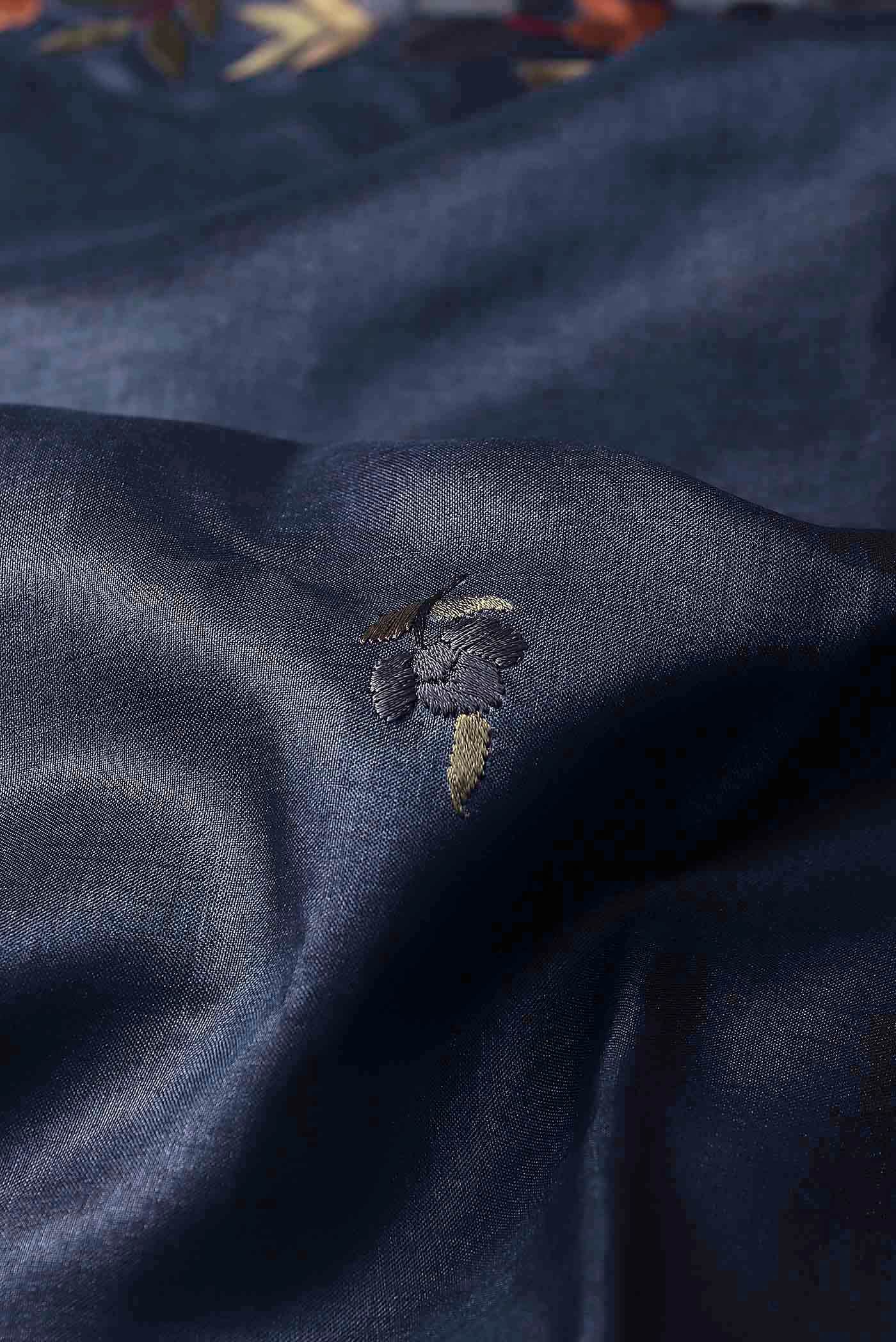Blue Tussar Silk Saree