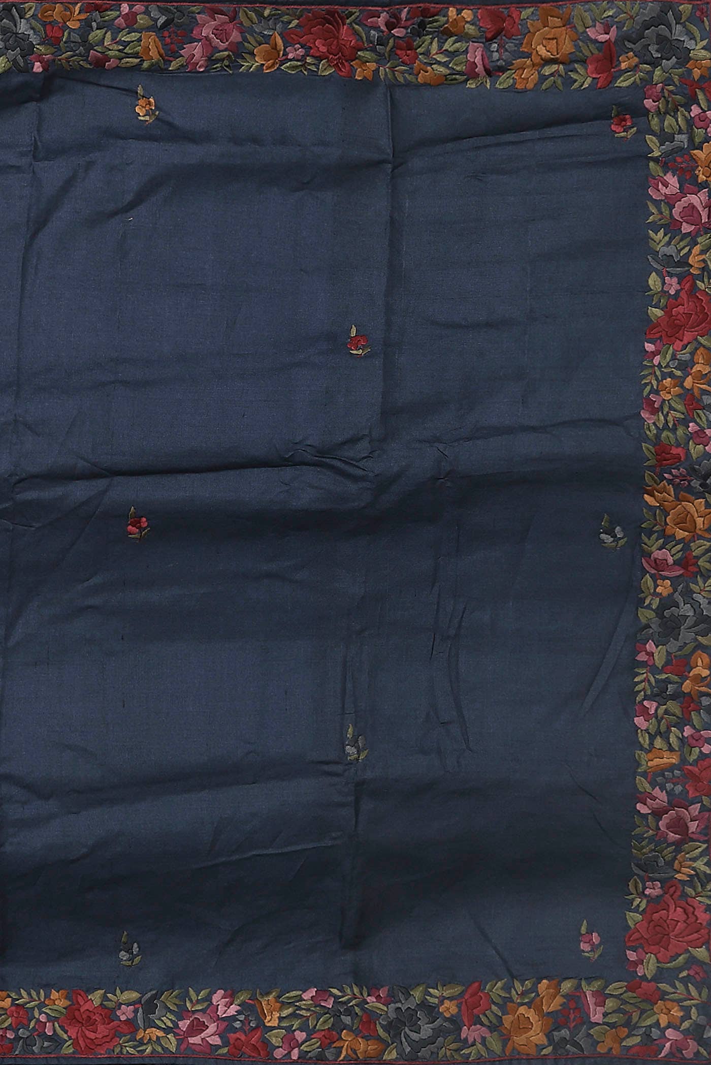 Blue Tussar Silk Saree